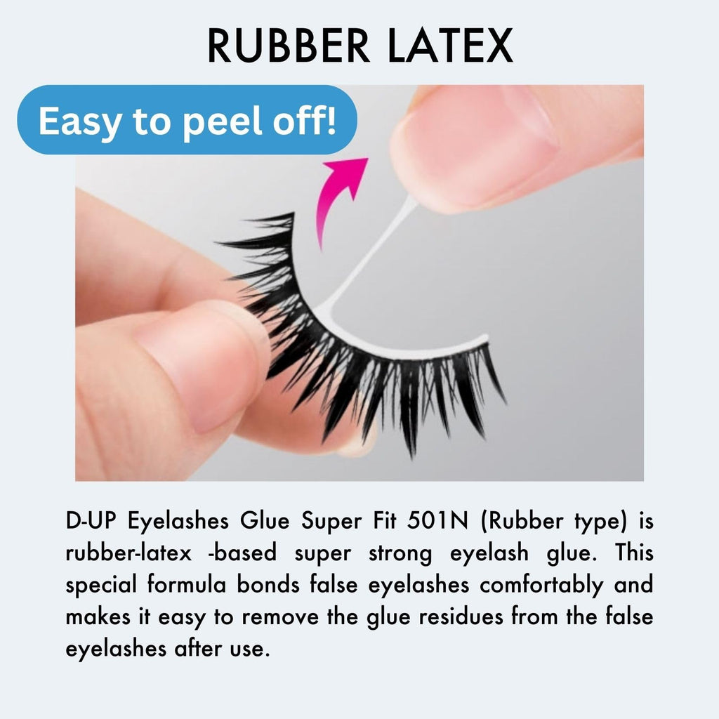 D-UP Clear Eyelash Glue for False Lashes – Transparent Finish, Flexible Elastic Hold | Waterproof & Gentle Formula (Japan)