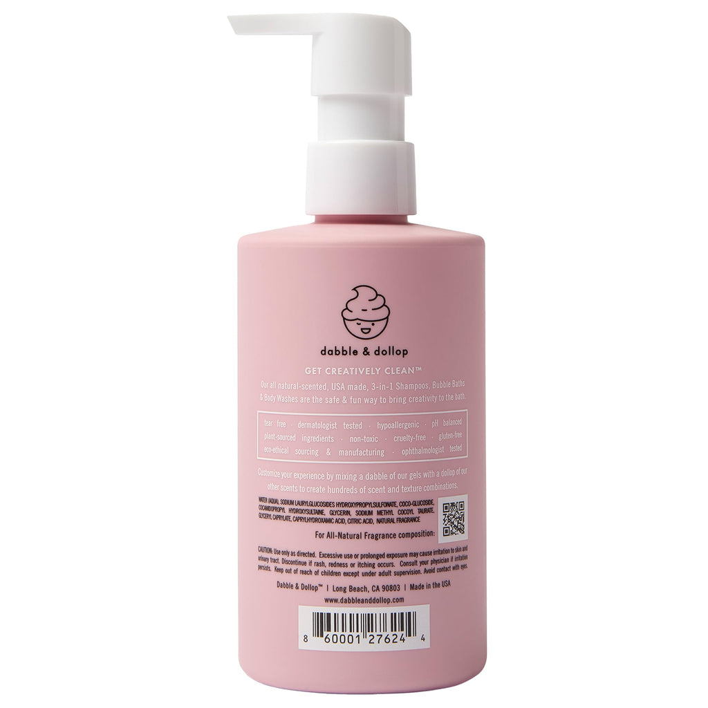 Dabble & Dollop Coconut Body Wash & Shampoo – 3-in-1 Kids’ Bubble Bath | Paraben-Free & Sulfate-Free | Vegan, Gluten-Free, Tear-Free | 10oz Pack of 2