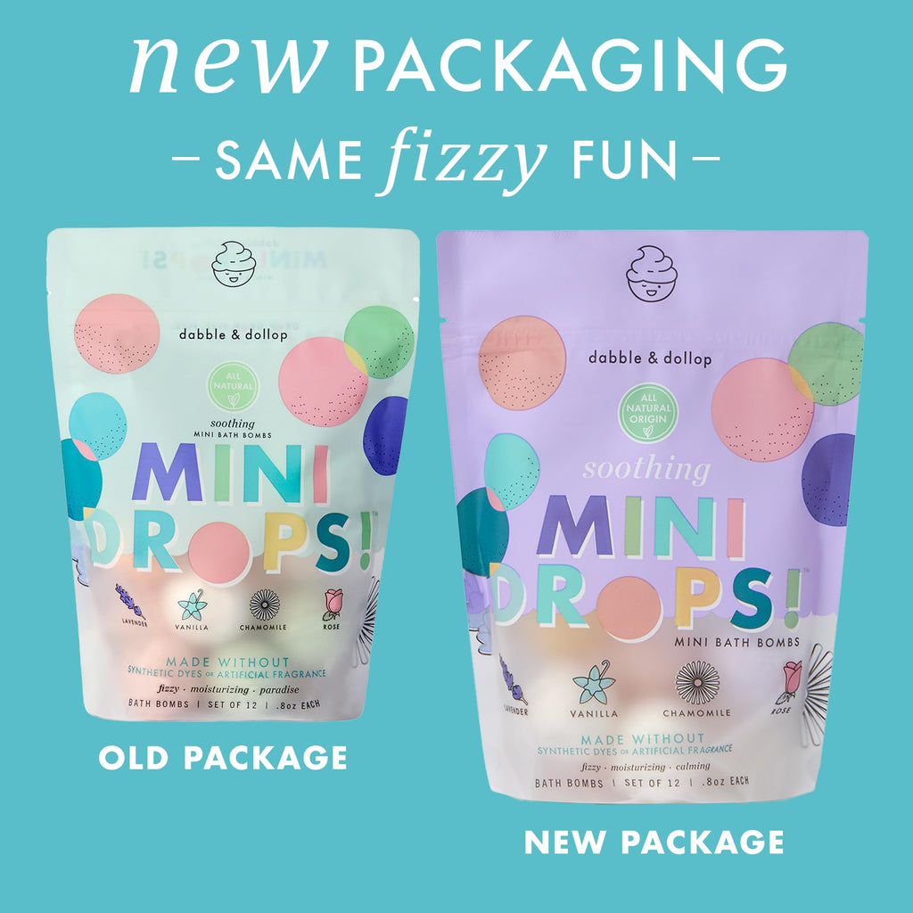 Dabble & Dollop Mini Bath Bombs for Kids – 24 Natural Drops, Soothing Scents, Vegan & Cruelty-Free