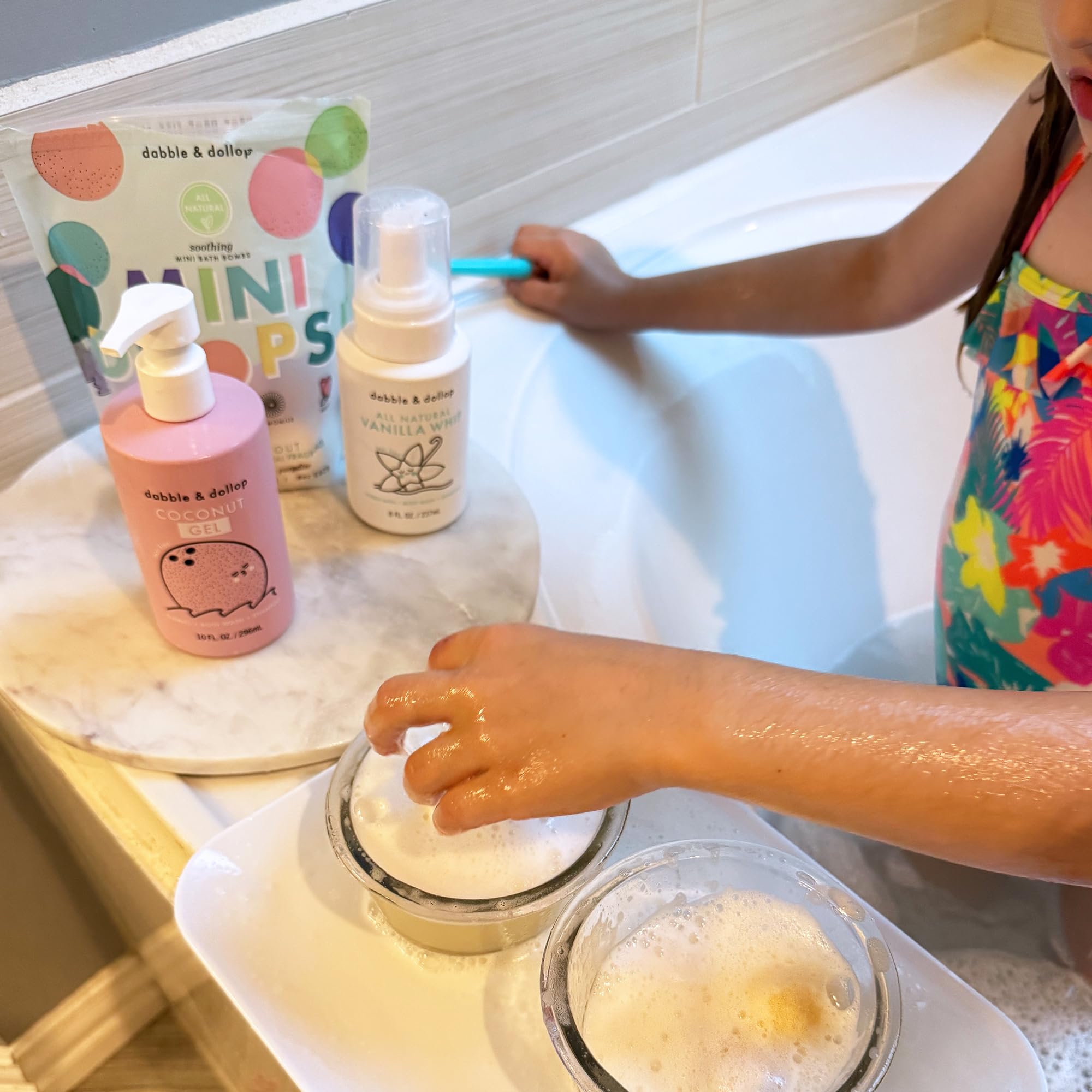 Dabble & Dollop Mini Bath Bombs for Kids – 24 Natural Drops, Soothing Scents, Vegan & Cruelty-Free