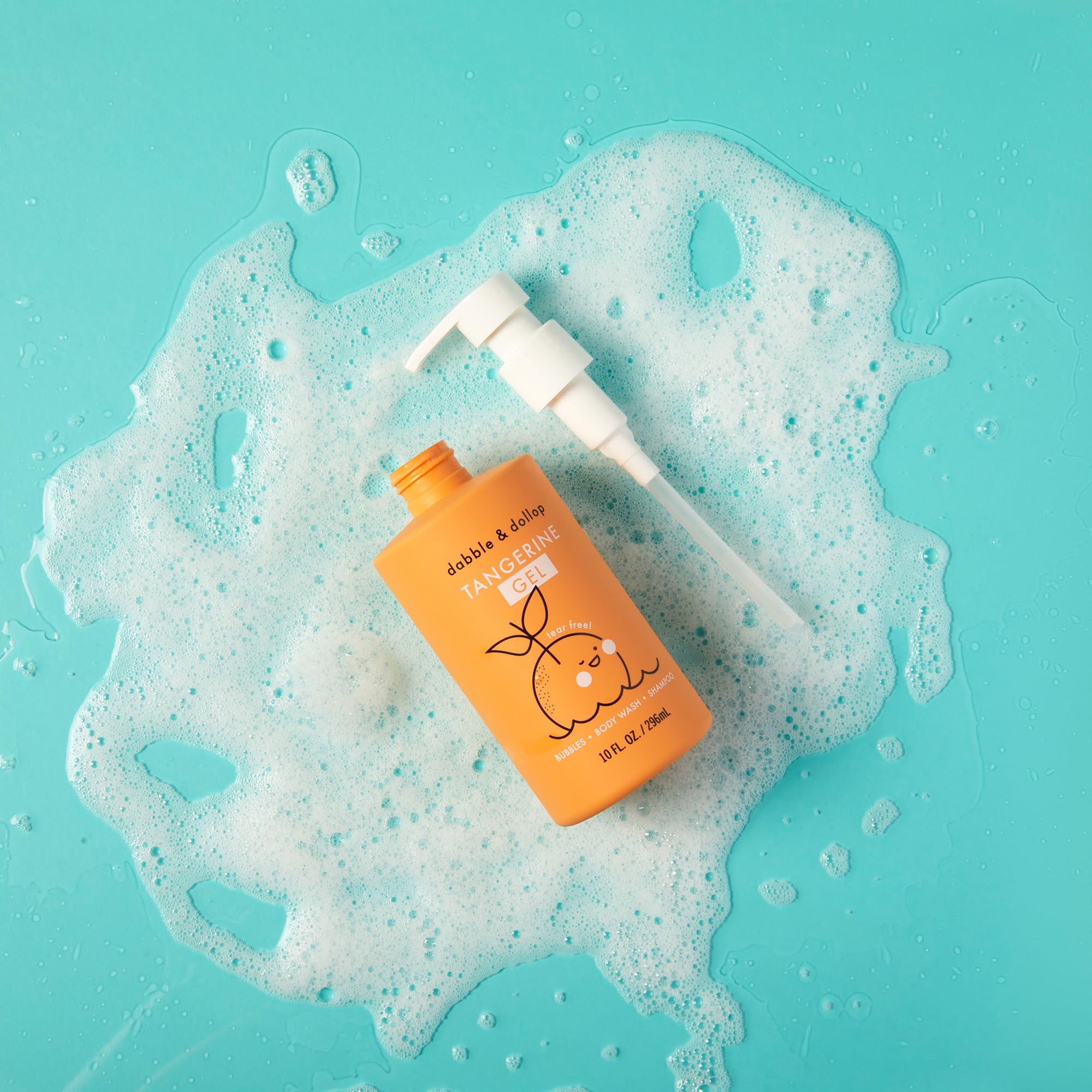 Dabble & Dollop Citrus Kiss Bundle | 3-in-1 Natural Bubble Bath, Body Wash & Shampoo for Kids