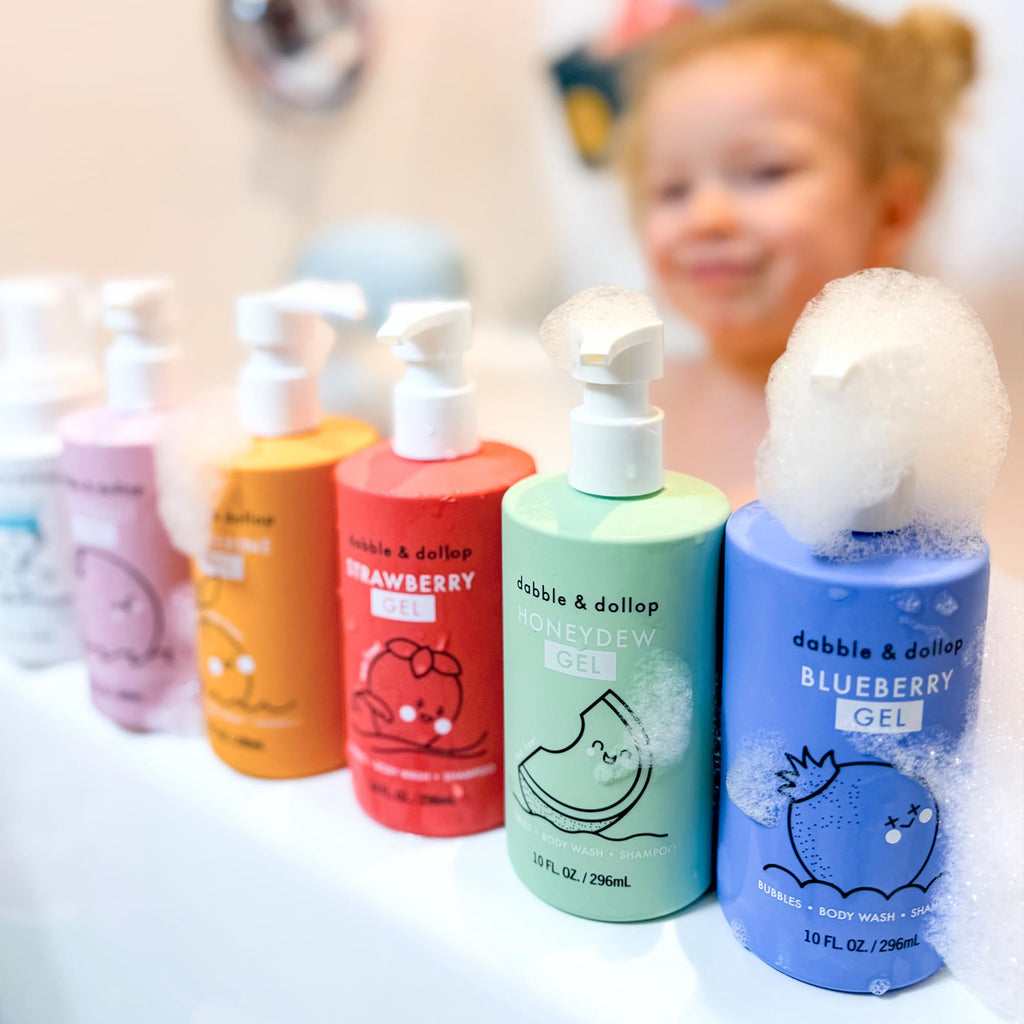 Rainbow of Bubbles – Natural 4-in-1 Bath Set for Kids by Dabble & Dollop (7-Pack)