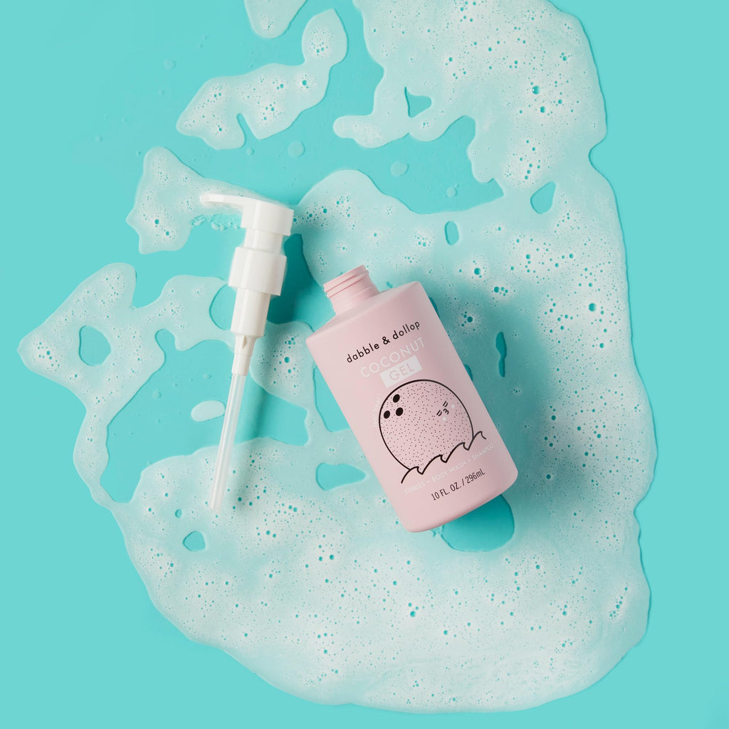 Dabble & Dollop Tropical Mini Bath Bombs & Coconut 3-in-1 Cleanser (Pack of 2) – All-Natural, Vegan & Cruelty-Free
