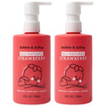 Dabble & Dollop All Natural Strawberry 3-in-1 Kids Bath: Tear-Free, Gentle, Vegan (10 oz x 2)