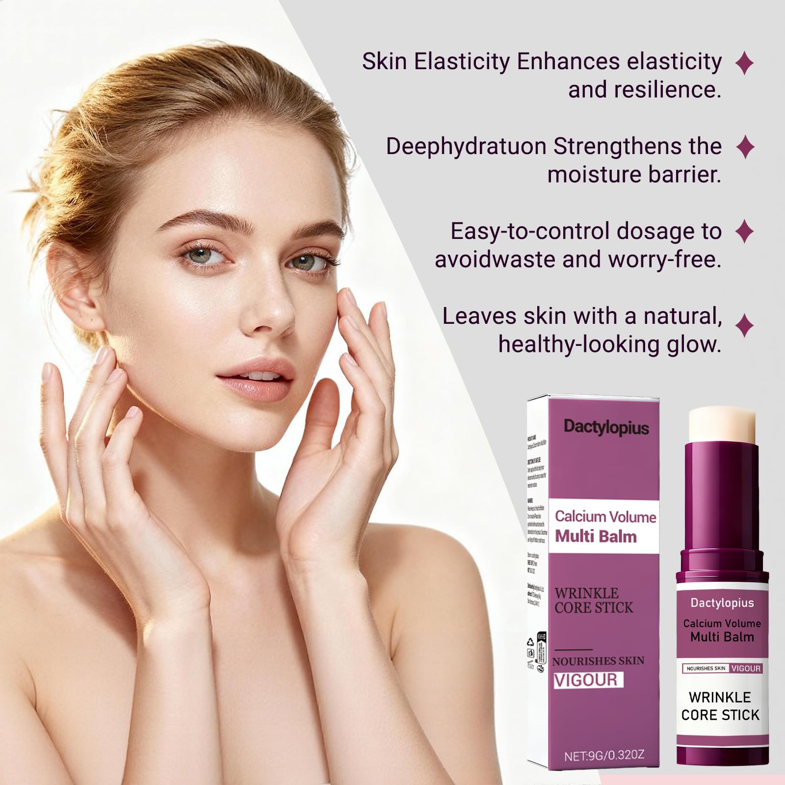 Dactylopius Calcium Multi Balm Stick with Collagen & Oils – Hydration, Firmness & Elasticity for Face & Neck (2pc)