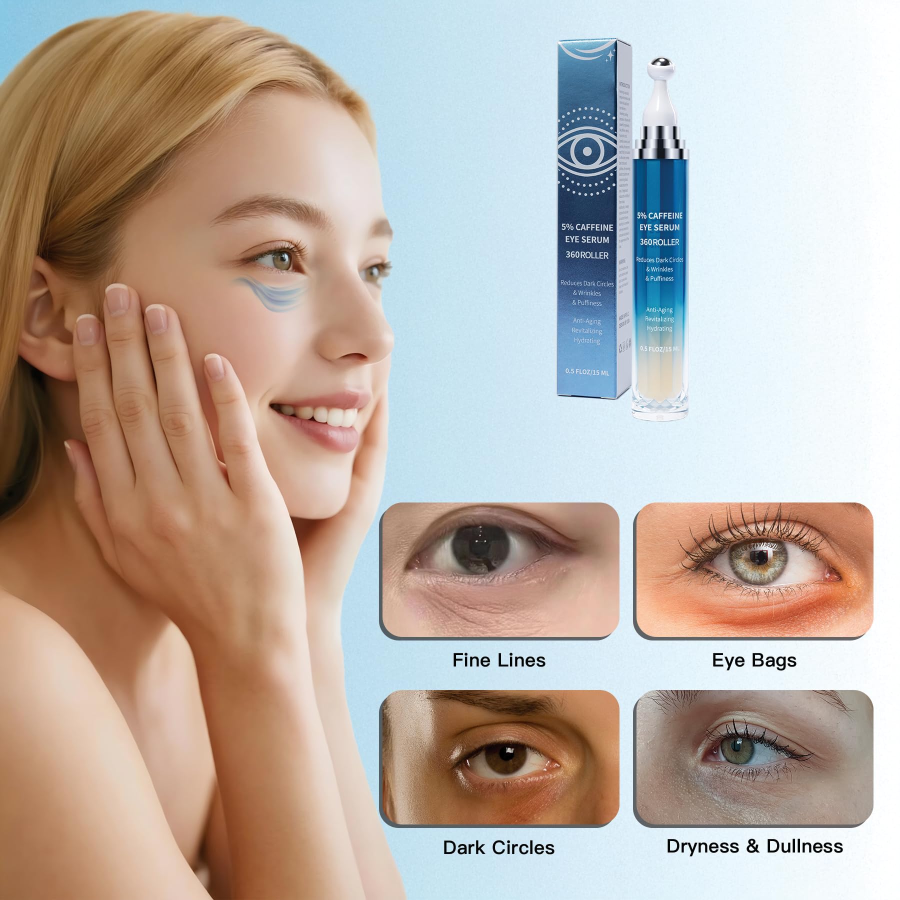 DACYMUN Caffeine Retinol Eye Cream - 0.5 fl oz | Dark Circles, Puffiness & Fine Lines