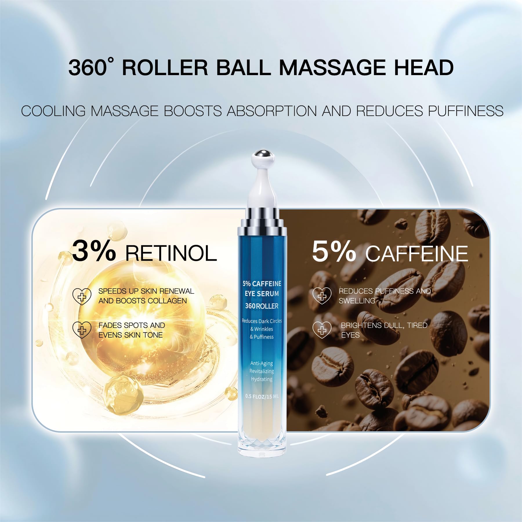 DACYMUN Caffeine Retinol Eye Cream - 0.5 fl oz | Dark Circles, Puffiness & Fine Lines