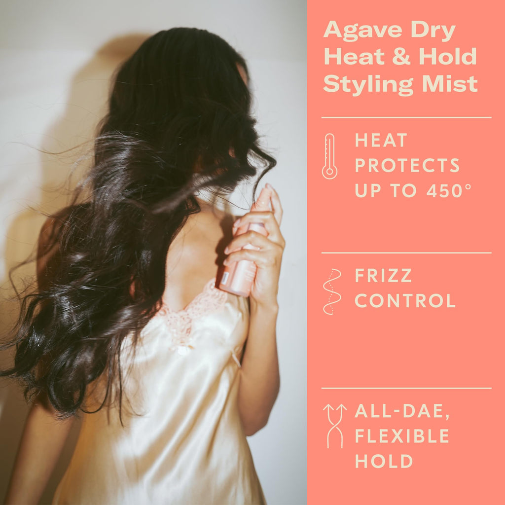 DAE Agave Dry Heat Protection Spray — Heat Protection Up to 450°F, Frizz Control & Light Hold (5 oz)