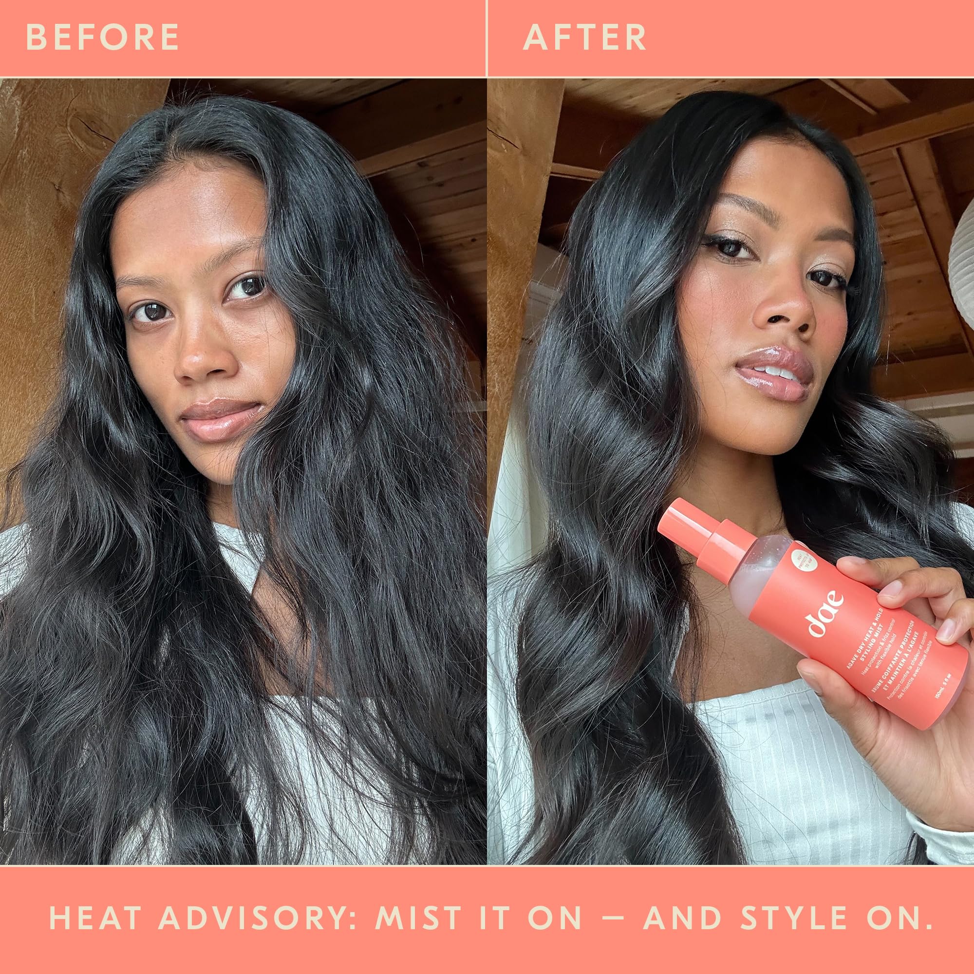 DAE Agave Dry Heat Protection Spray — Heat Protection Up to 450°F, Frizz Control & Light Hold (5 oz)