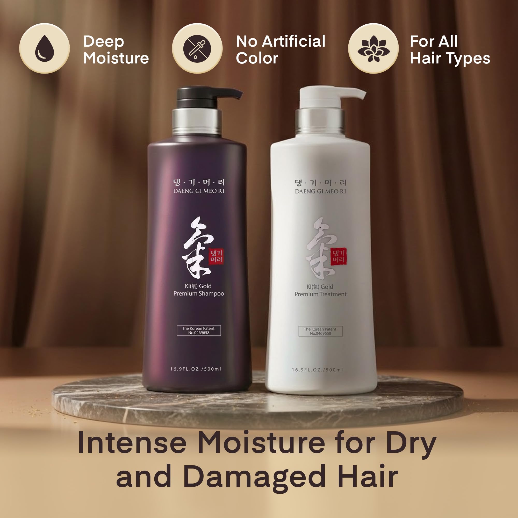 Daeng Gi Meo Ri Ki Gold Premium Shampoo + Treatment Set | Nourishing Korean K-Beauty for Dry, Rough Hair