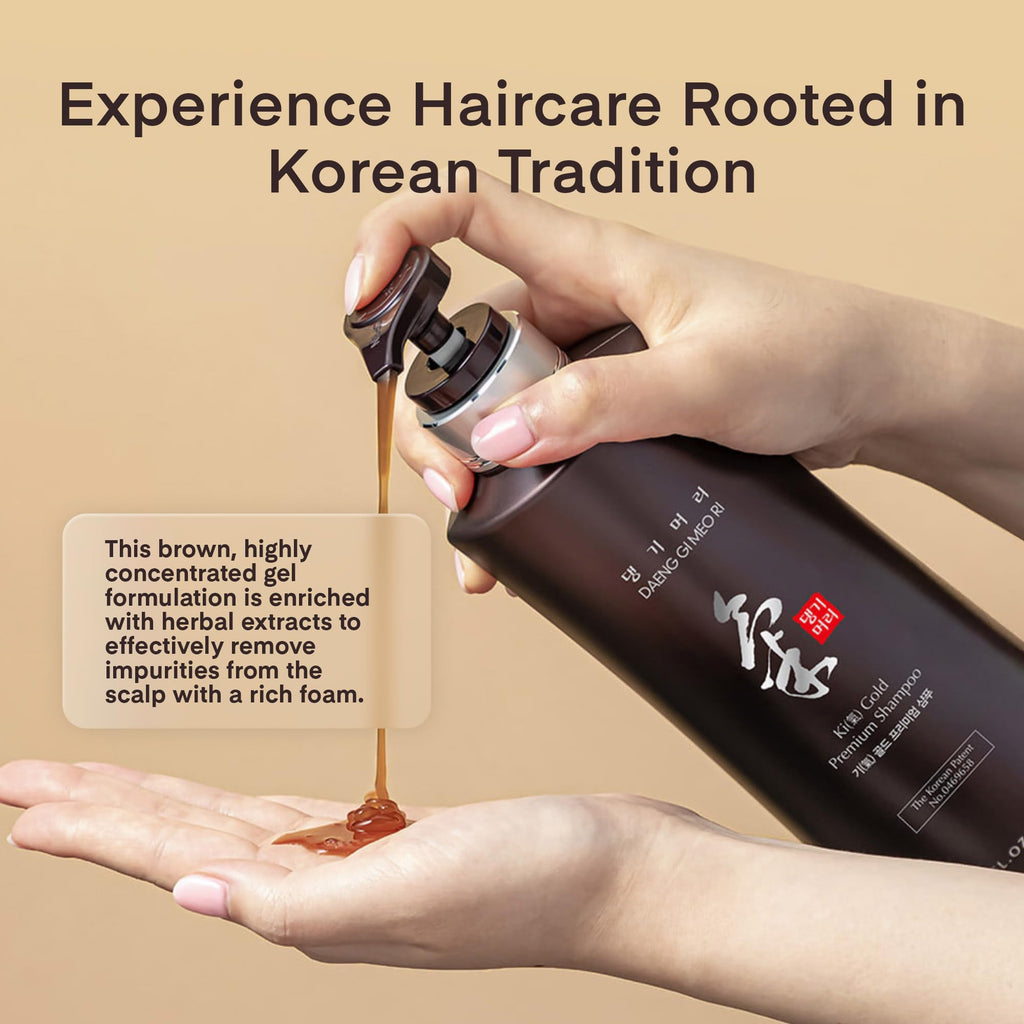 Daeng Gi Meo Ri Ki Gold Premium Shampoo – Hair Growth & Deep Moisture, No Artificial Color, 16.9 Fl Oz