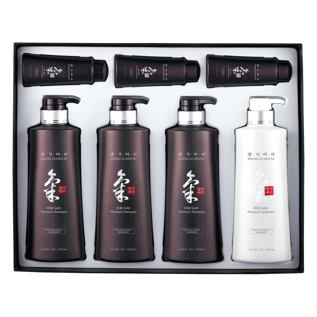 Daeng Gi Meo Ri Ki Gold Premium 4pc Hair Care Set | Hydration for Dry Hair