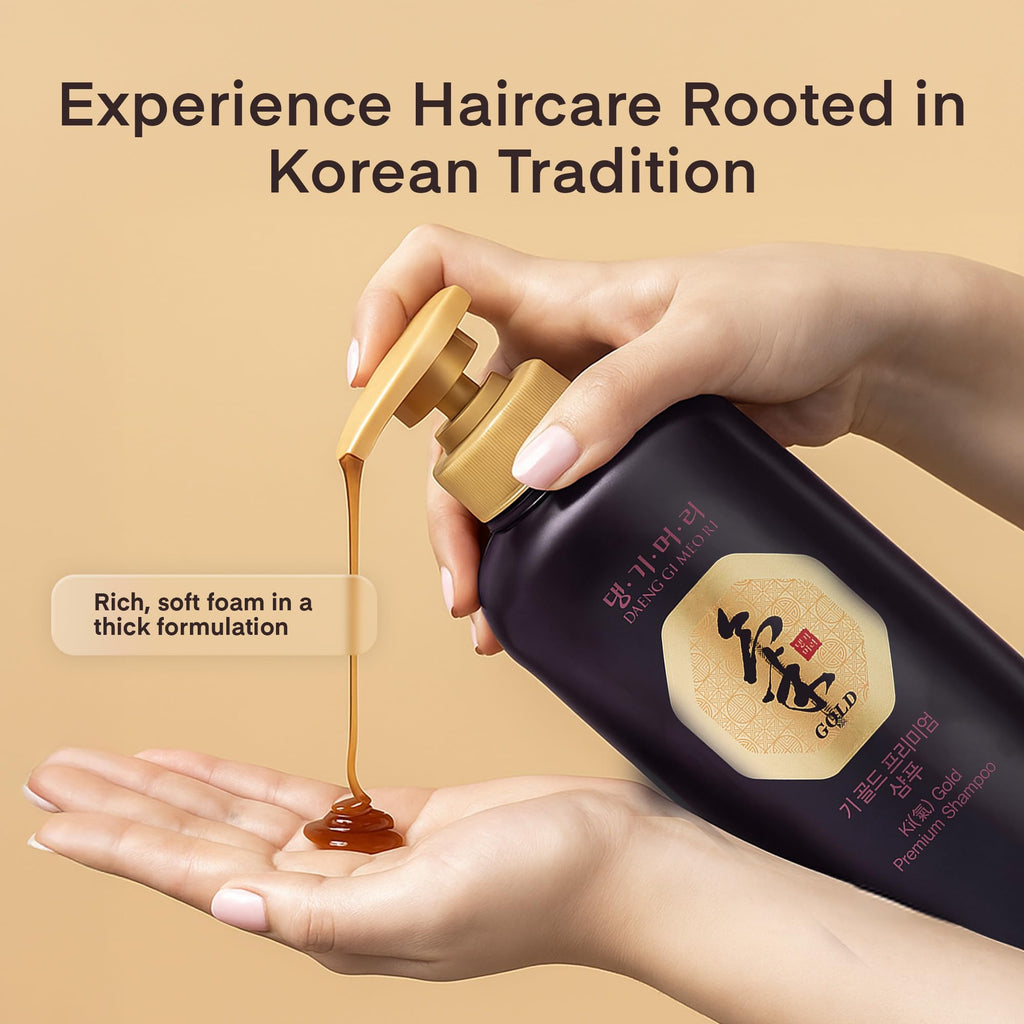 Daeng Gi Meo Ri Ki Gold Premium Shampoo 2 Set – Elastic Hair, Dandruff Control, 780ml