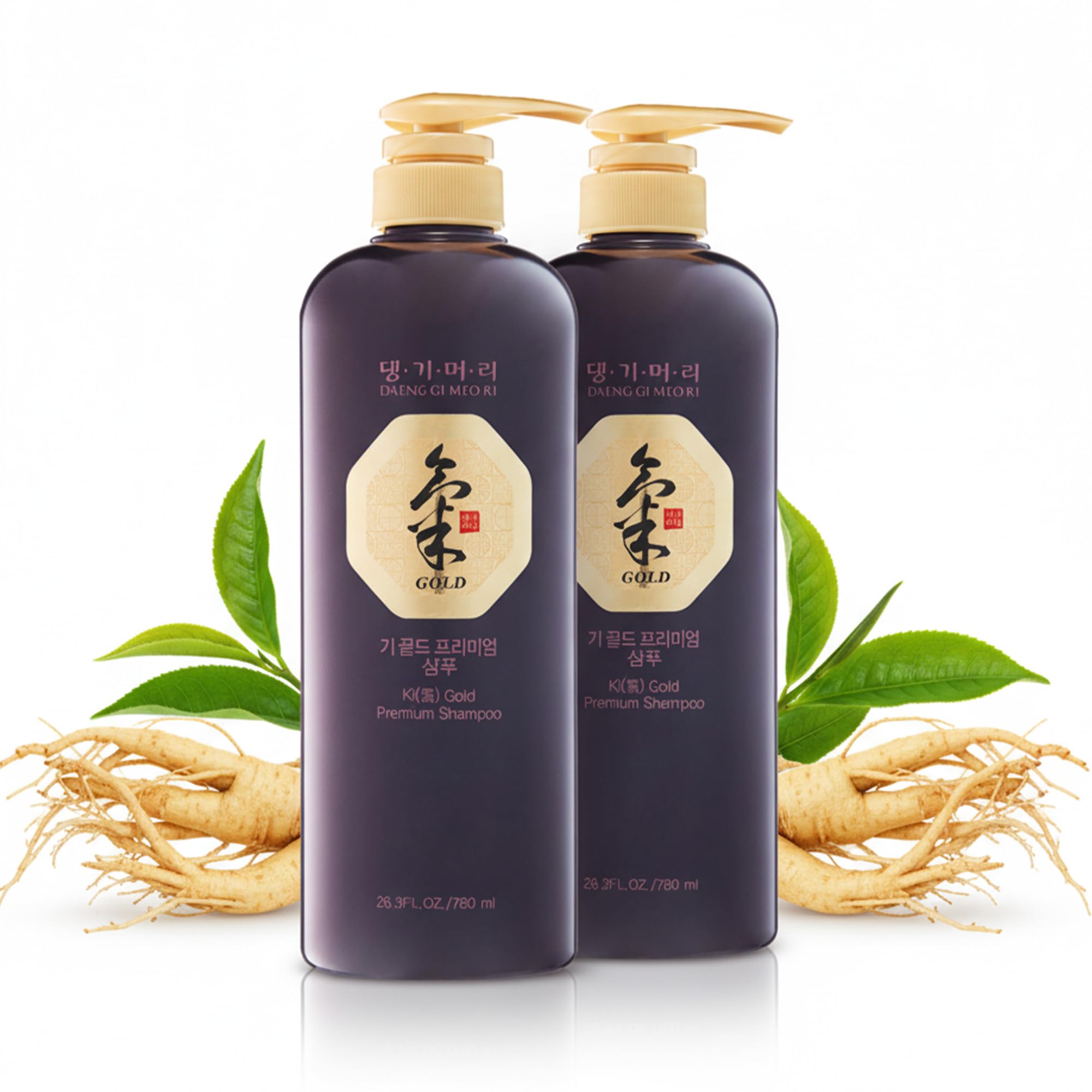 Daeng Gi Meo Ri Ki Gold Premium Shampoo 2 Set – Elastic Hair, Dandruff Control, 780ml
