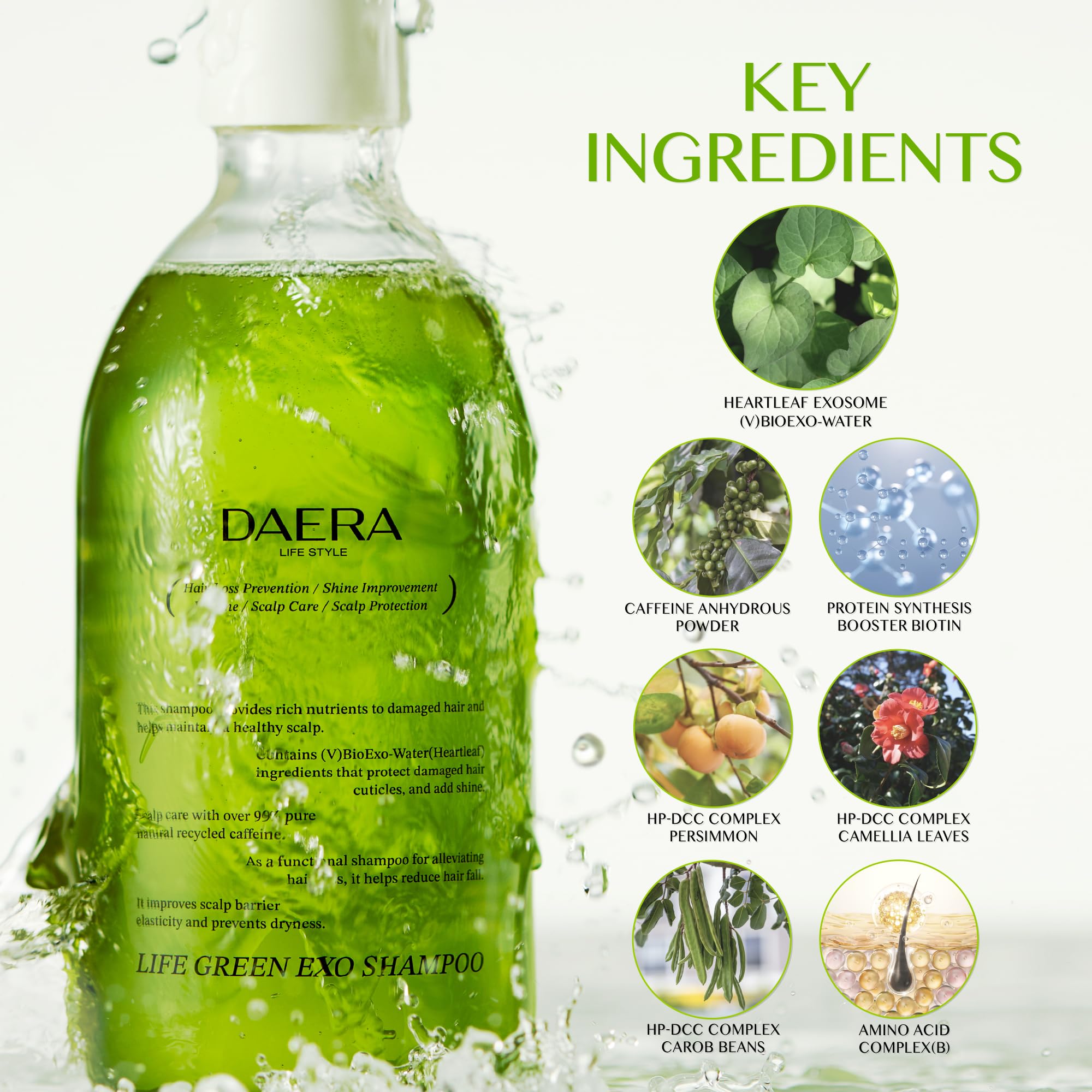 DAERA Life Green Exo Shampoo – Thinning Hair Thickening, 10.24 fl oz