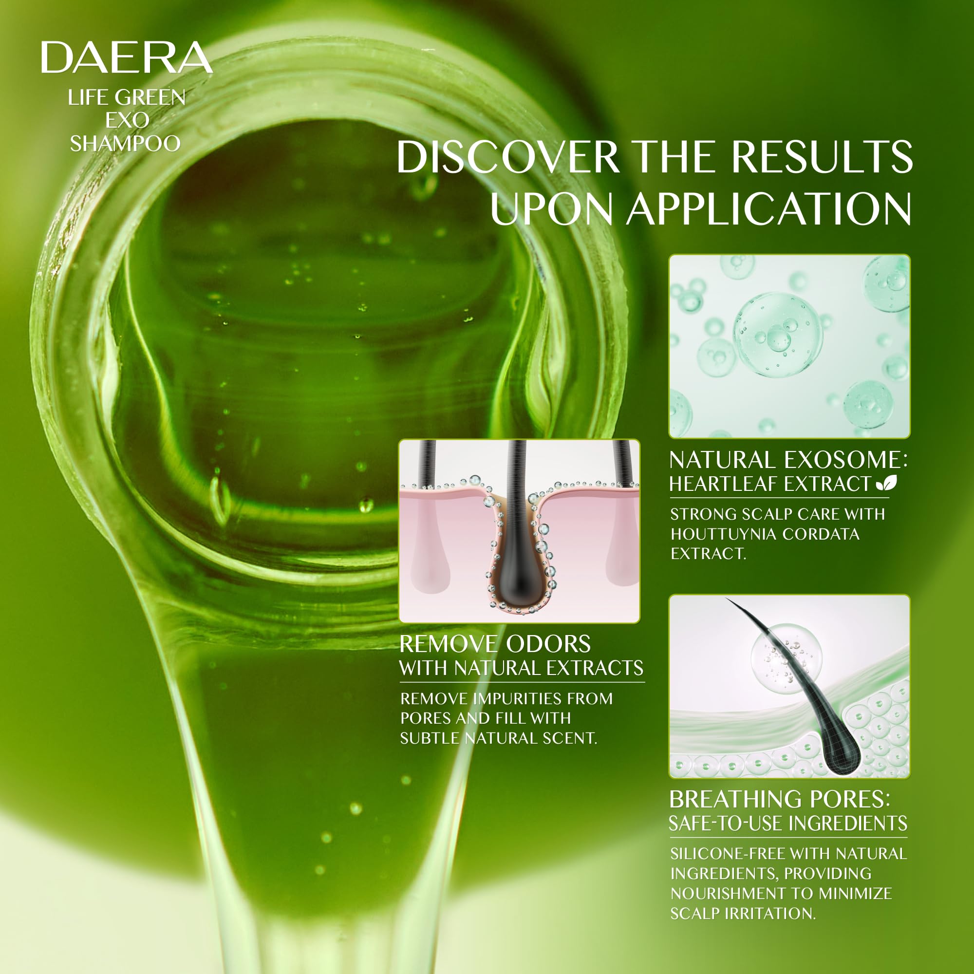 DAERA Life Green Exo Shampoo – Thinning Hair Thickening, 10.24 fl oz