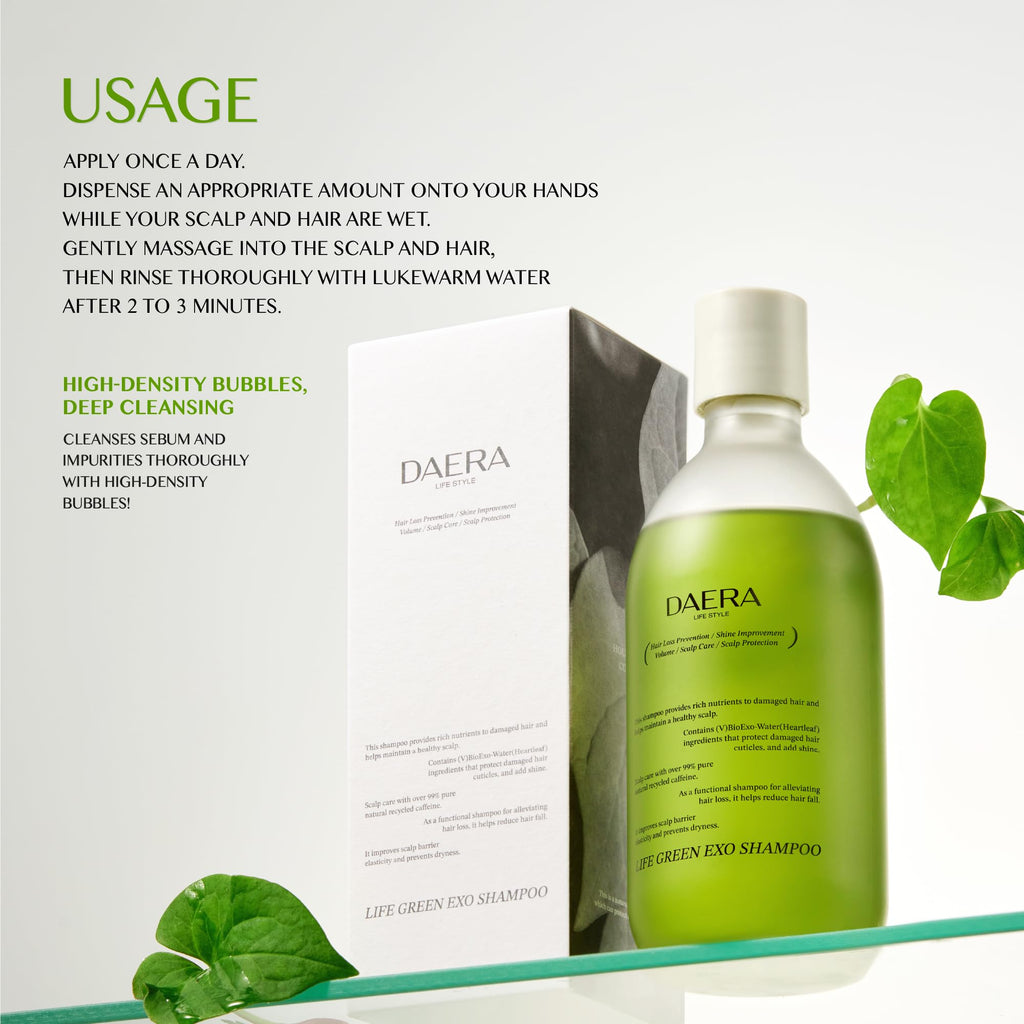 DAERA Life Green Exo Shampoo – Thinning Hair Thickening, 10.24 fl oz