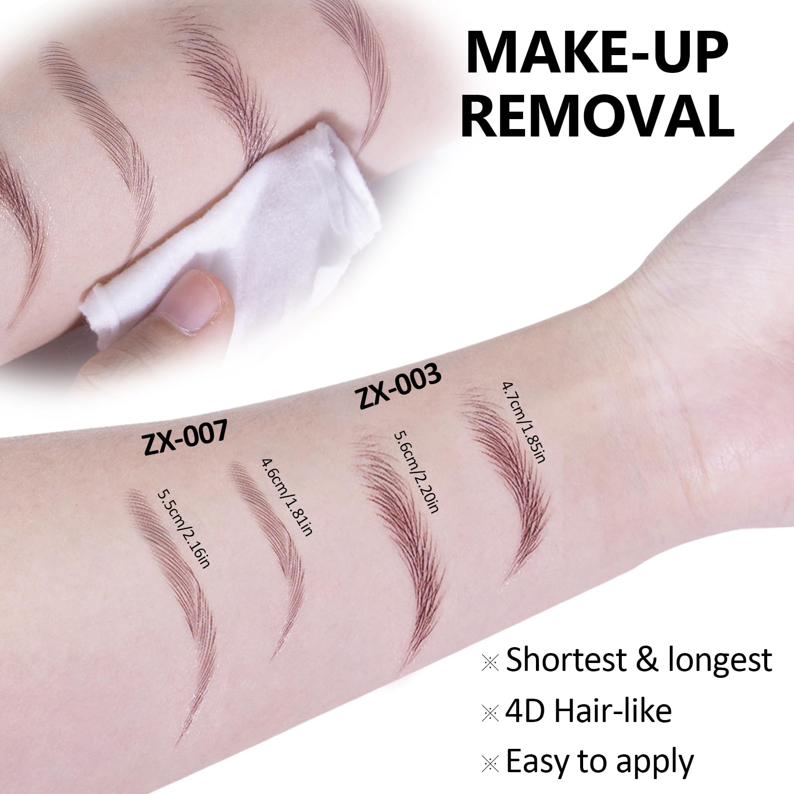 DAGEDA Brown 4D Eyebrow Transfers - Waterproof Long-Lasting Stickers (Set B)