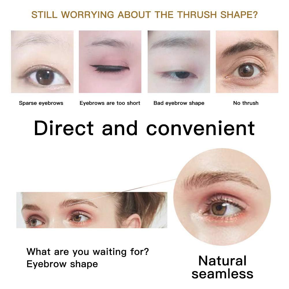 DAGEDA Brown 4D Eyebrow Transfers - Waterproof Long-Lasting Stickers (Set B)