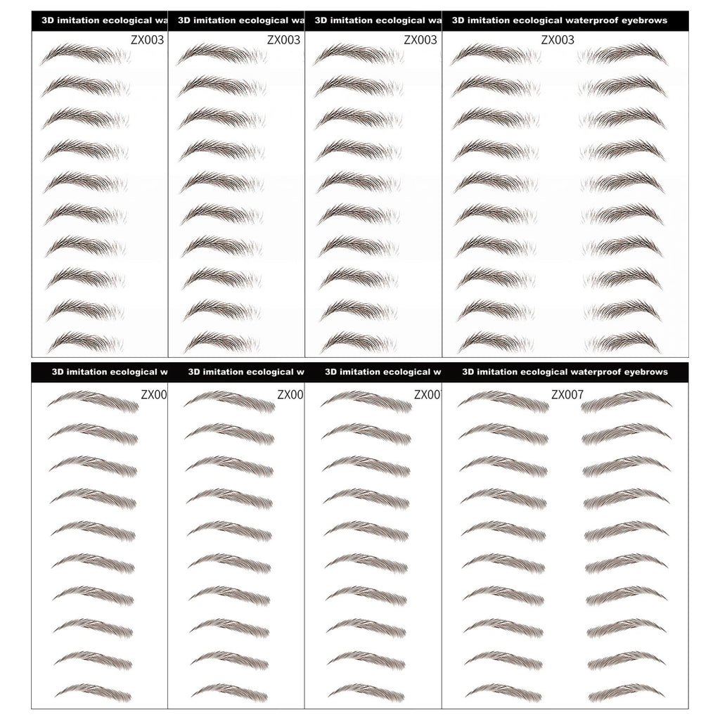 DAGEDA Brown 4D Eyebrow Transfers - Waterproof Long-Lasting Stickers (Set B)
