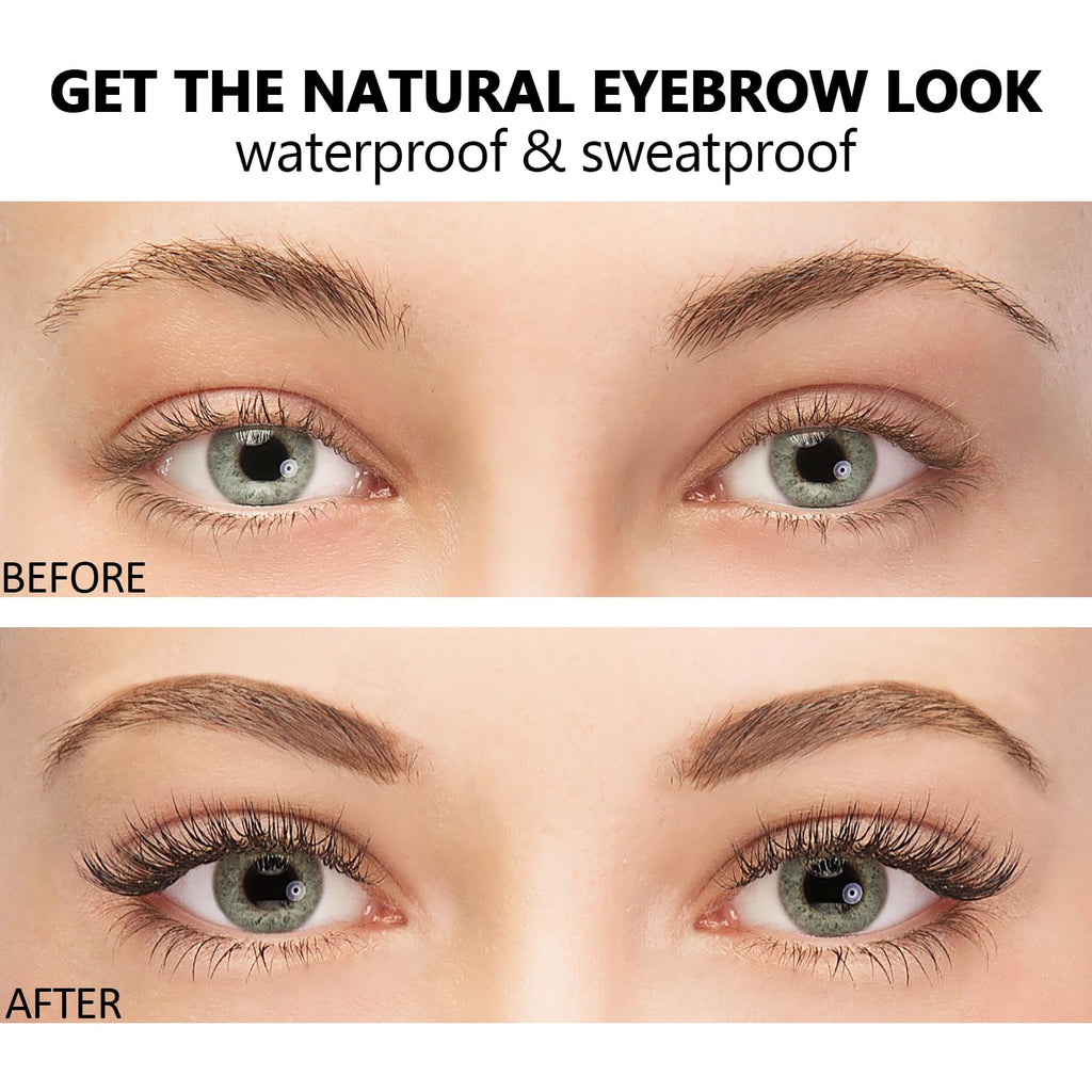DAGEDA Brown 4D Eyebrow Transfers - Waterproof Long-Lasting Stickers (Set B)