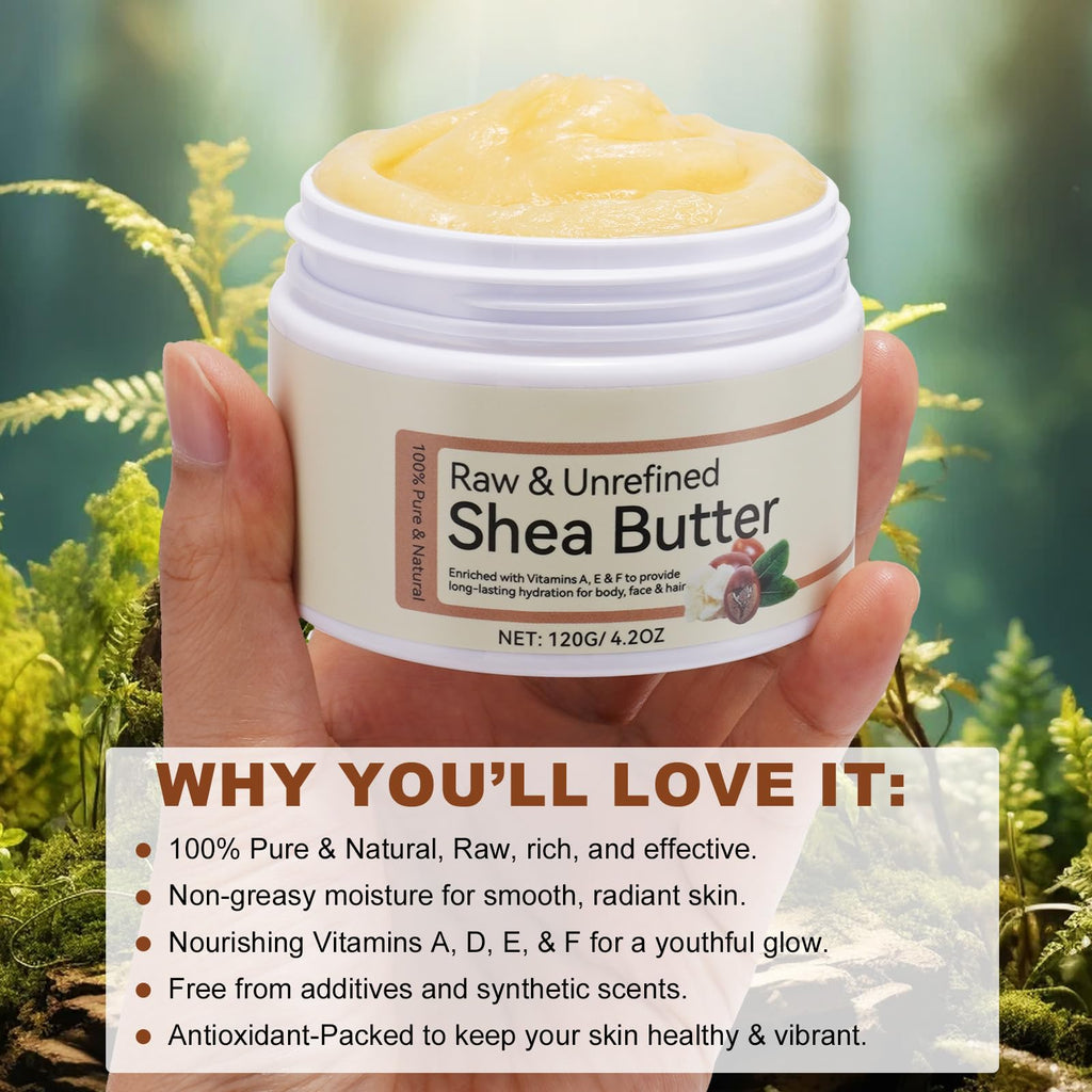 Daiasns Shea Butter Raw Organic – 100% Pure & Unrefined, 2x120g Pack