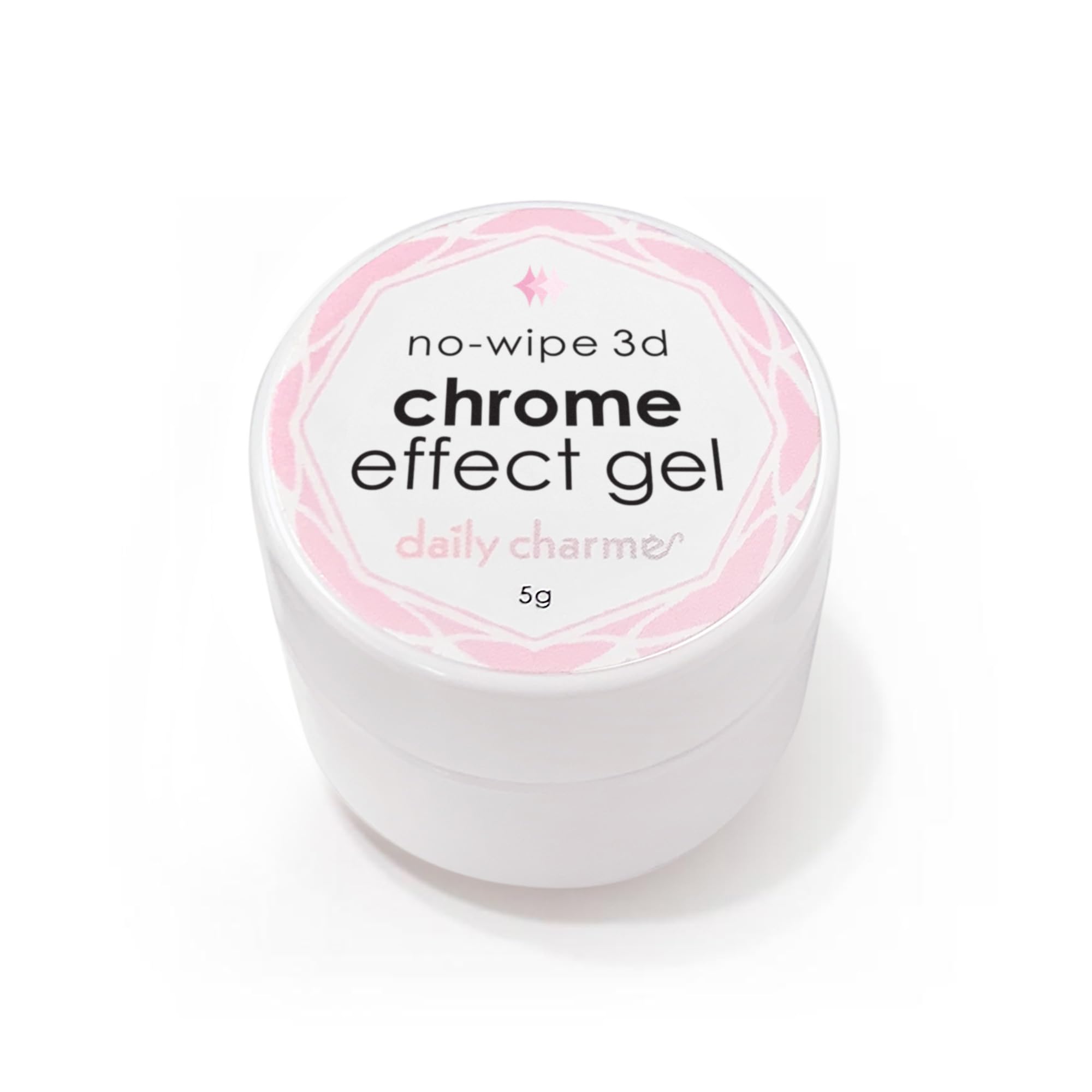 Daily Charme 3D Chrome Effect No-Wipe Gel Nail Polish | 5g UV/LED Clear Gel for Chrome Powders