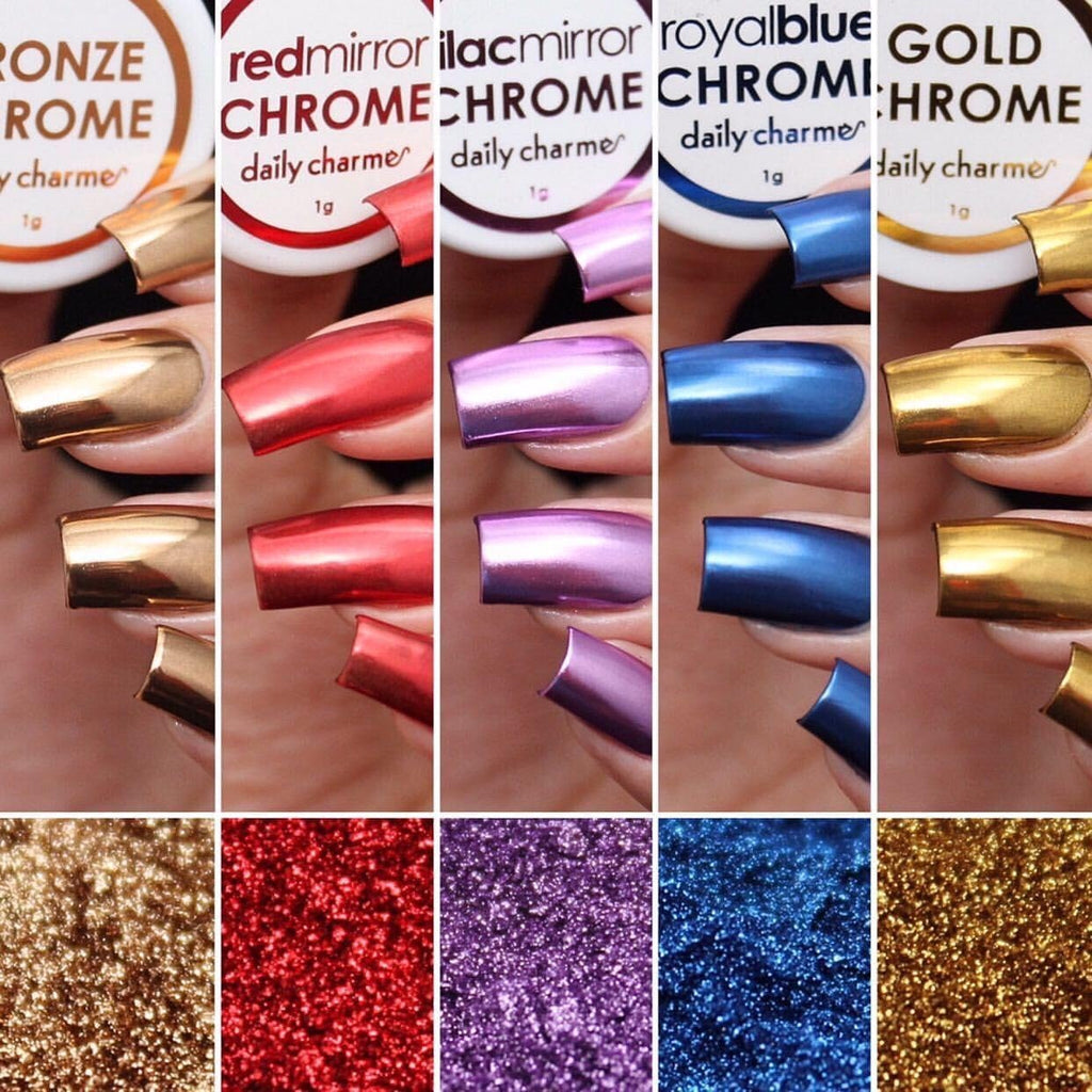 Daily Charme Chrome Effect No-Wipe Gel – 15ml Base for Chrome Powder, High-Gloss Mirror Finish
