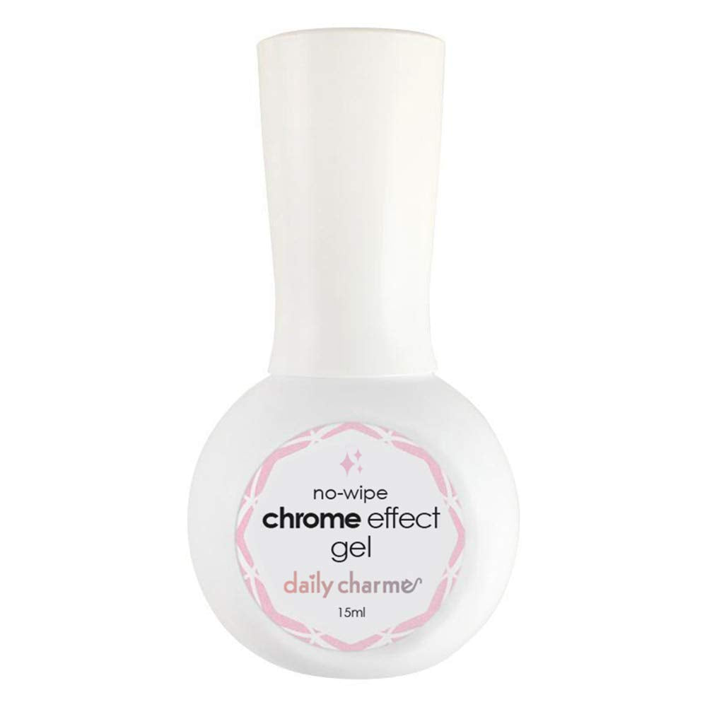 Daily Charme Chrome Effect No-Wipe Gel – 15ml Base for Chrome Powder, High-Gloss Mirror Finish