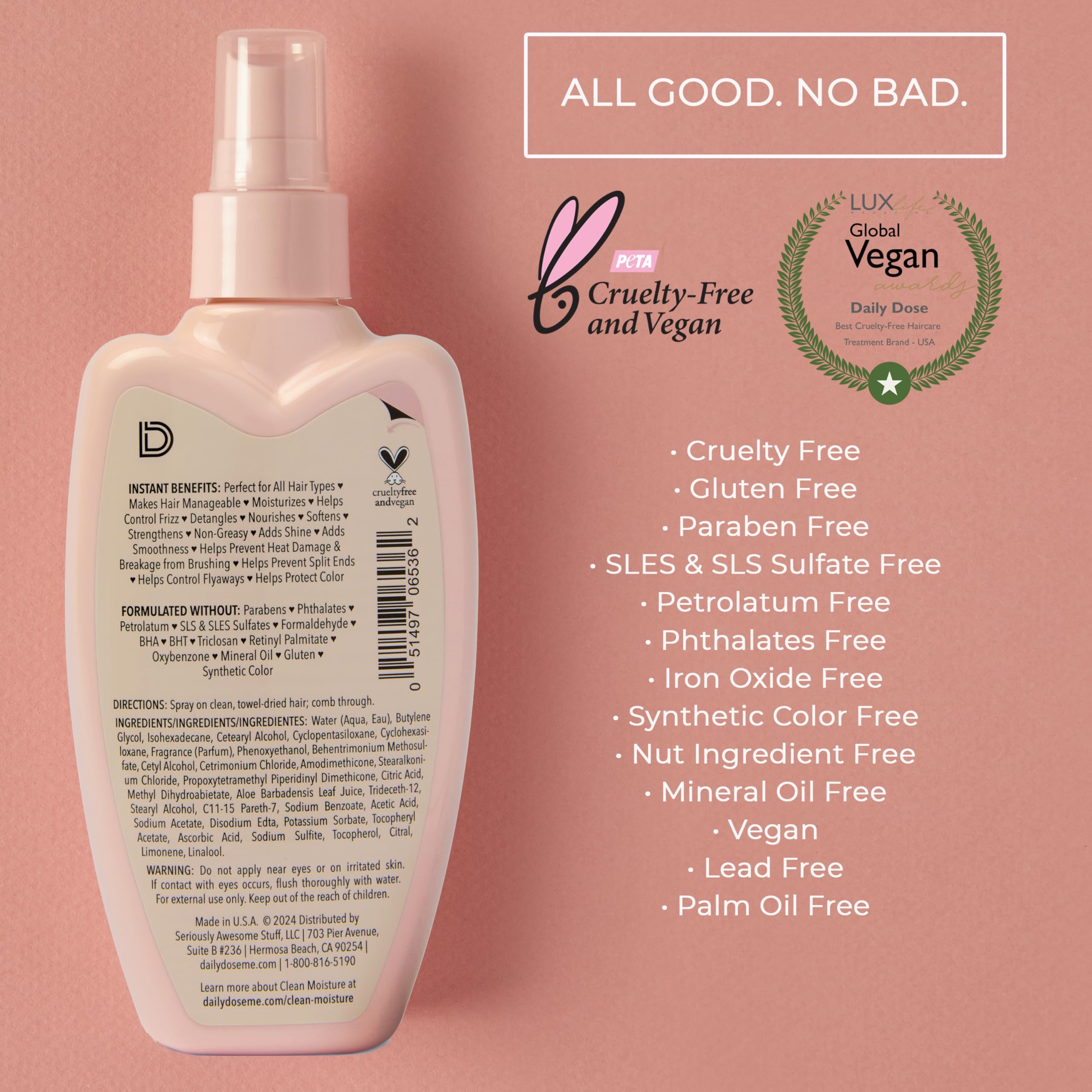 DAILY DOSE Leave-In Conditioner Duo — 8.5oz + 2oz, Award-Winning Detangler