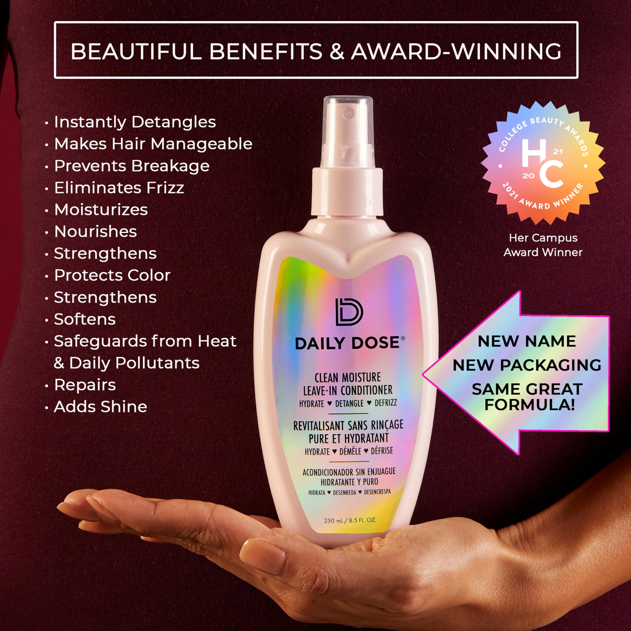 DAILY DOSE Leave-In Conditioner Duo — 8.5oz + 2oz, Award-Winning Detangler