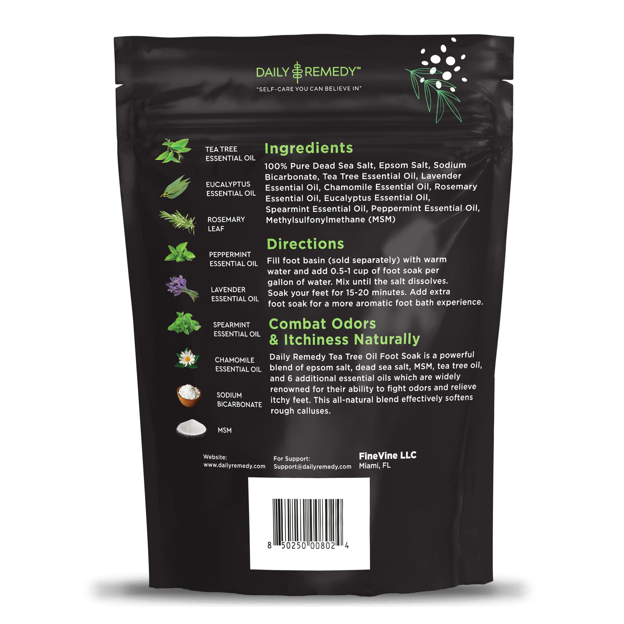 Daily Remedy Tea Tree Foot Soak with Epsom Salt – Made in USA, 64 oz