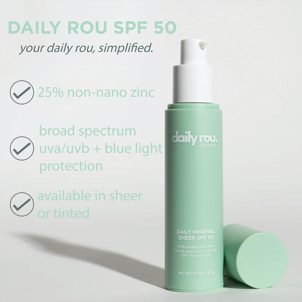 DailyRou Daily Mineral Sunscreen SPF 50 – Lightweight, Hydrating & Sheer Finish