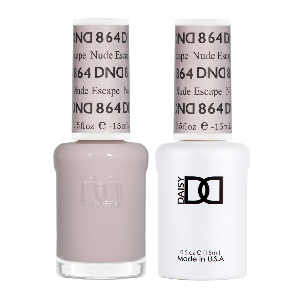 DAISY DND Gel Polish Set – Sheer Nude Escape 864 Duo (Gel + Lacquer), Chip-Free, Up to 3 Weeks