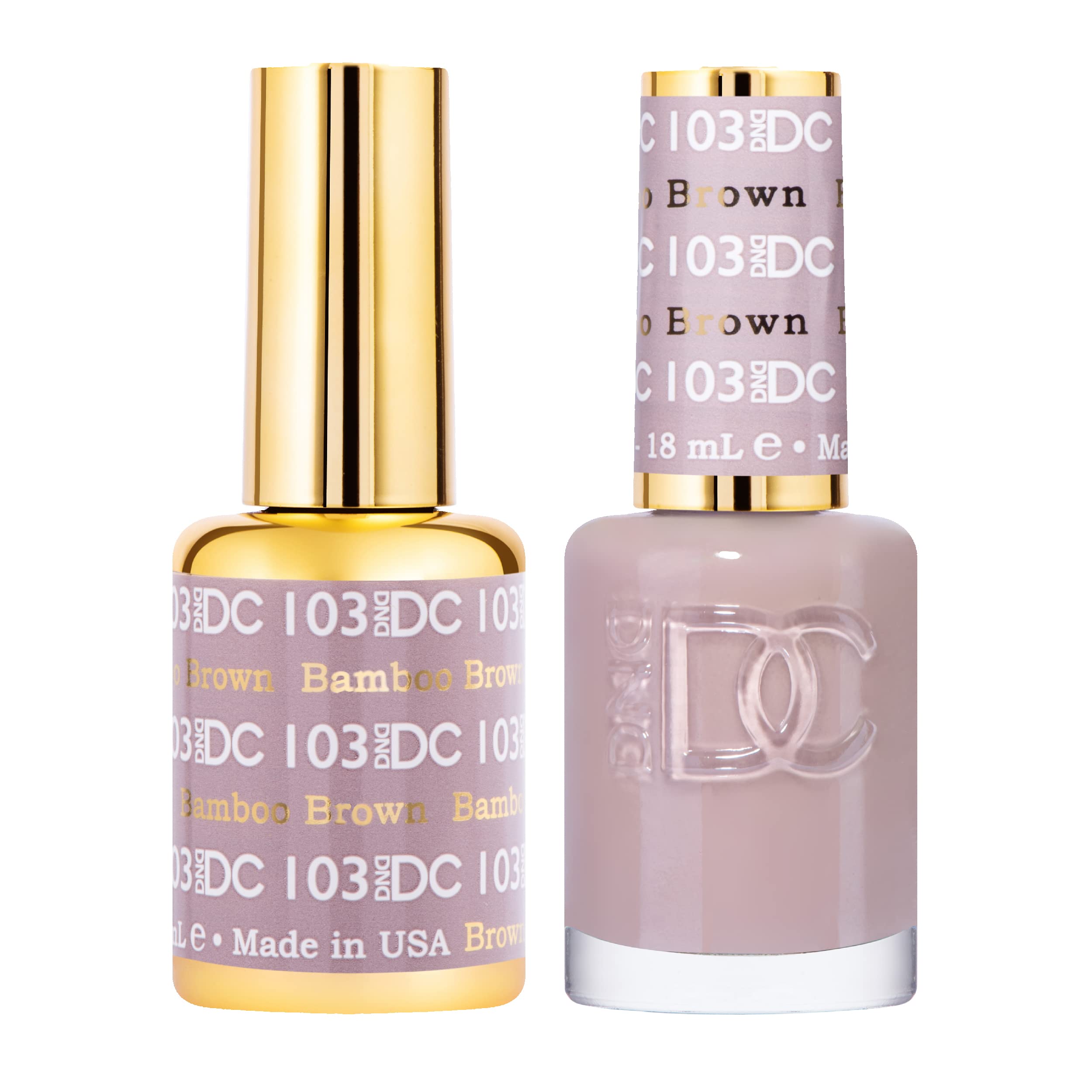 DAISY DND DND DC Gel Polish Set – Bamboo Brown 103, Gel + Lacquer Duo (0.5 fl oz)