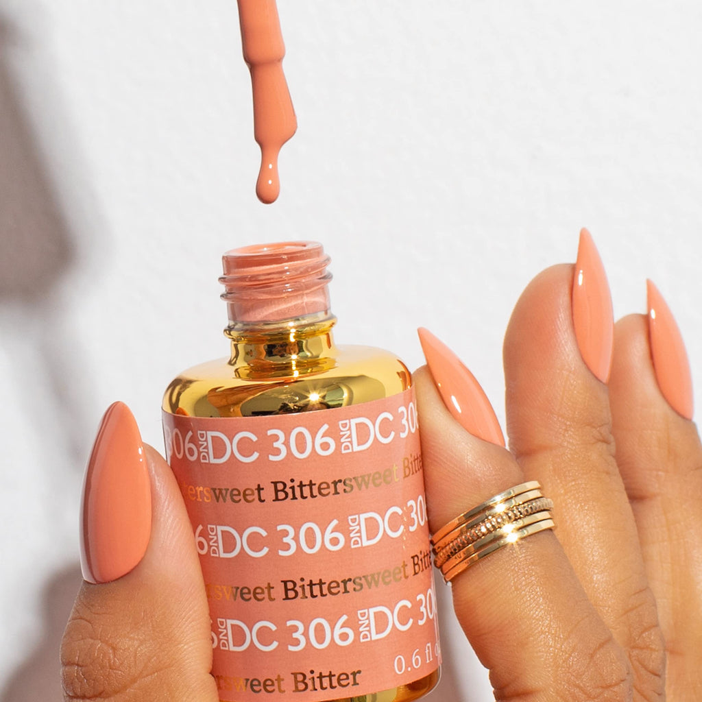 DAISY DND DND DC Gel Polish Set – Bittersweet 306, Beige Nude Collection | UV/LED & Air Dry