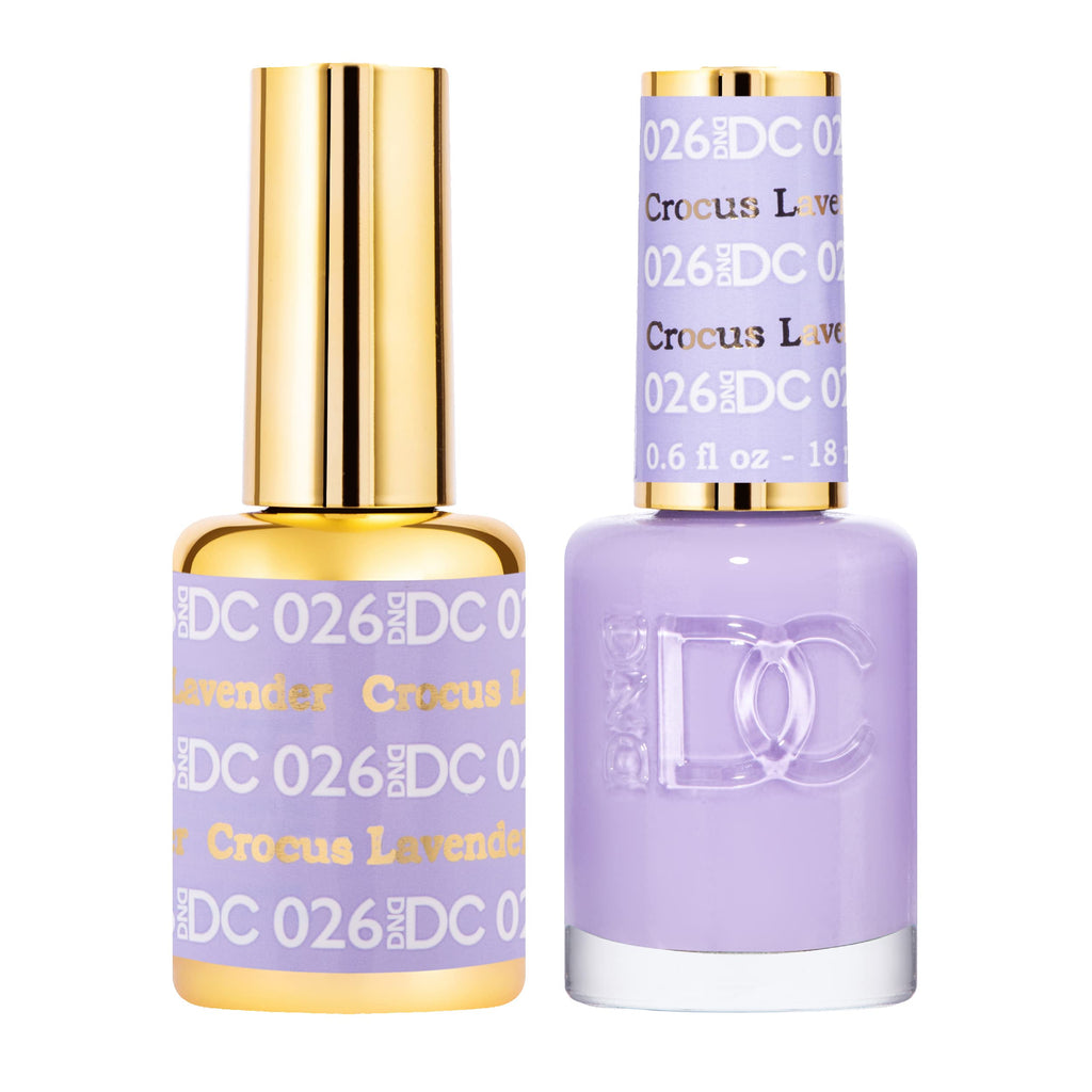 DAISY DND DC Gel Polish Set – Blue Collection, 026 Crocus Lavender, 0.5 fl oz | UV/LED Gel Polish + Air Dry Lacquer