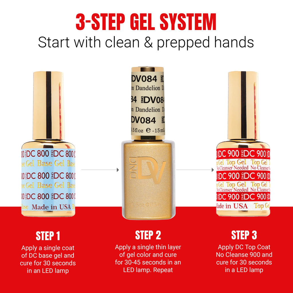 DAISY DND Coquette Collection Gel Polish Set 084 Dandelion | UV/LED Gel Polish & Air Dry Lacquer Duo (0.5 fl oz) - Chip-Free Finish