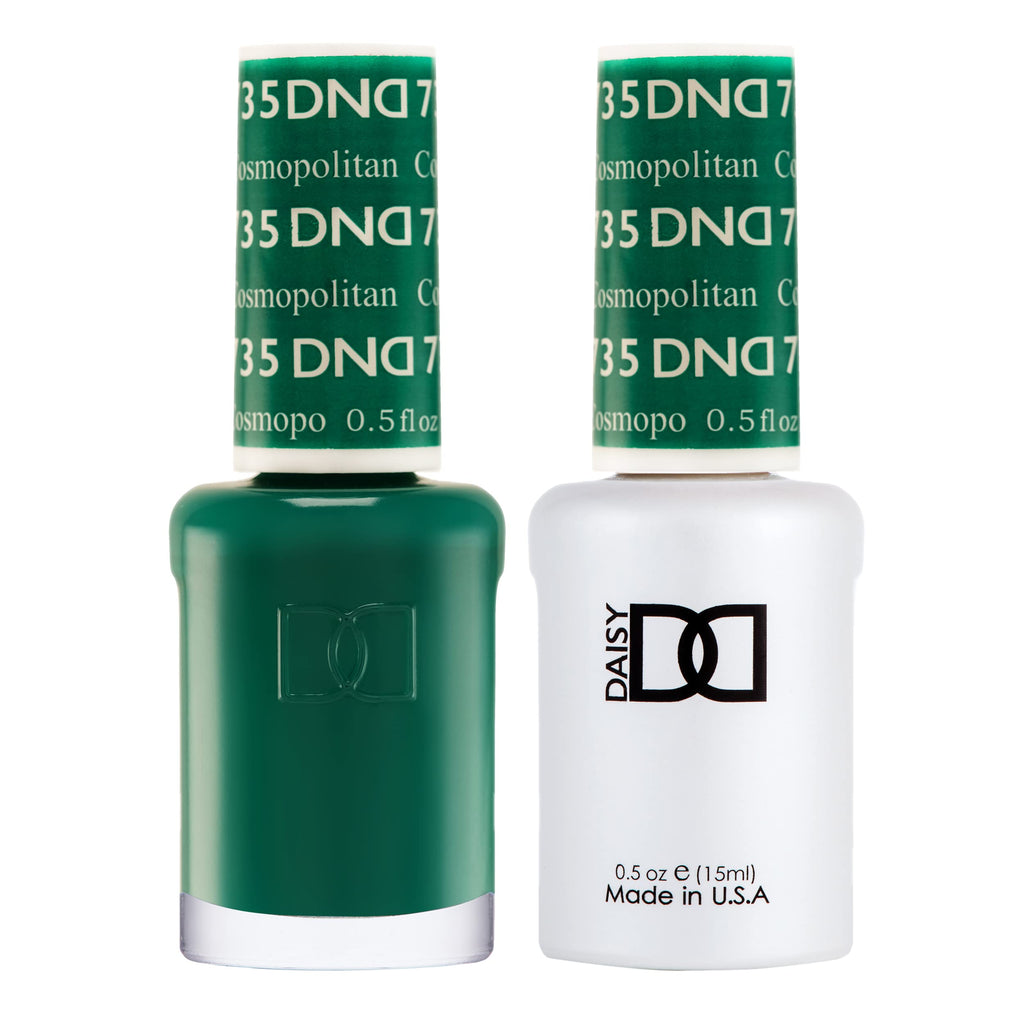 DAISY DND Gel Polish Set – Cosmopolitan 735 Jade Green (0.5 Fl Oz) Duo