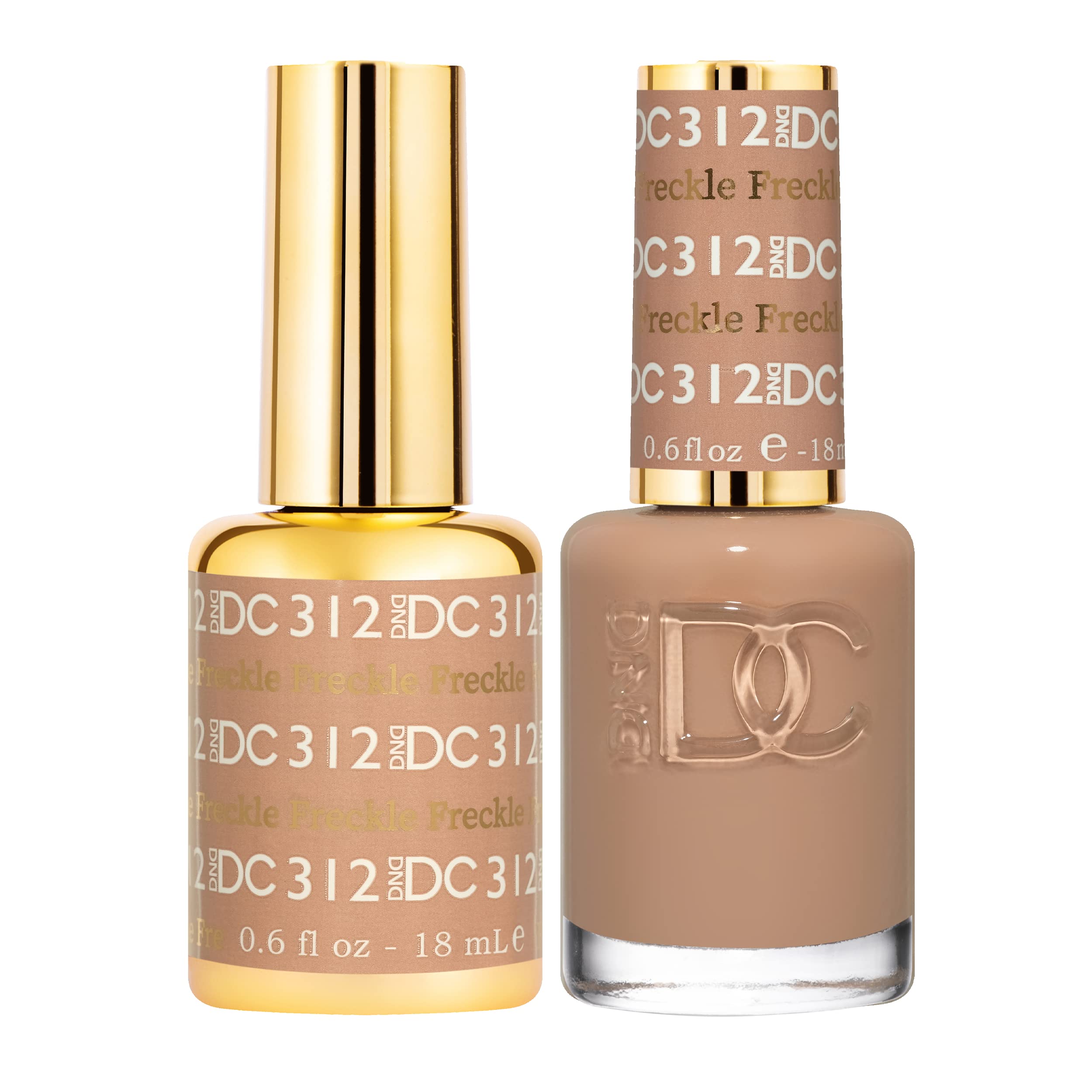 DAISY DND DC Gel Polish Set – Deep Nude Collection, Freckle 312 Duo (Gel + Lacquer, 0.5 fl oz each)