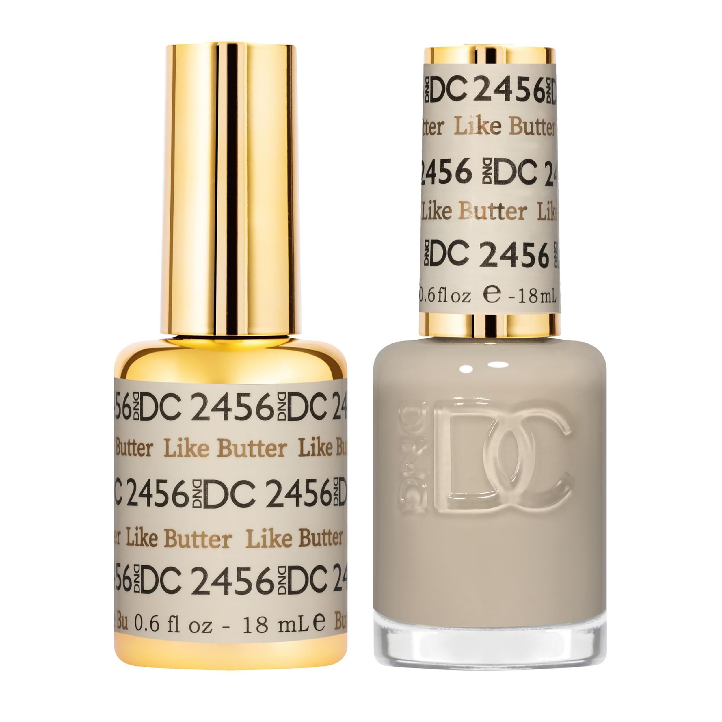DND DC Gel Polish Set – Like Butter 2456, Sheer Gel + Matching Air Dry Lacquer Duo