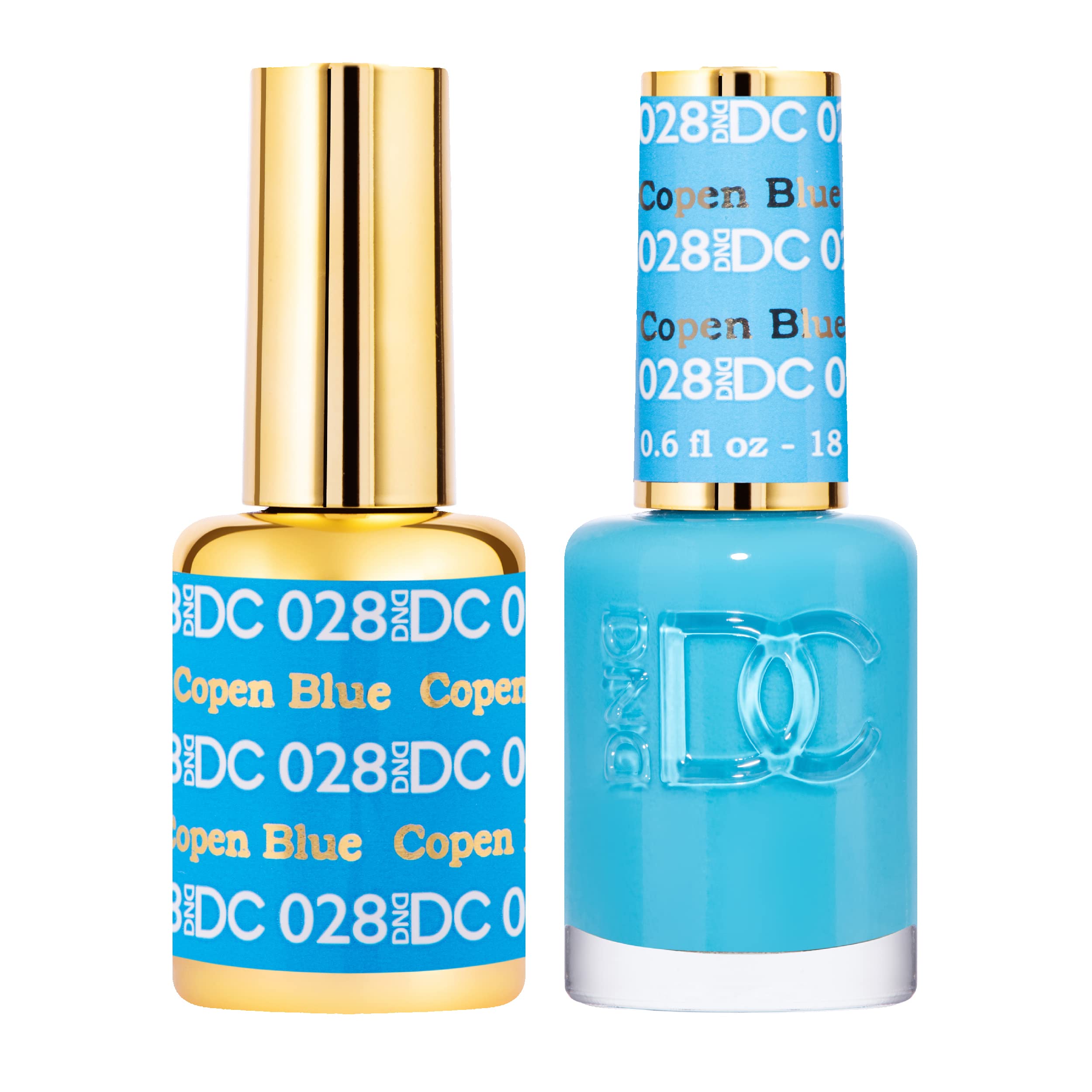DAISY DND DC Gel Polish Set – Blue Collection, Copen Blue 0.5oz Duo (Gel + Air Dry Lacquer)