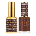 DAISY DND DND DC Gel Polish Set – Brown Collection 053 Spiced Brown, UV/LED Gel + Air-Dry Lacquer Duo