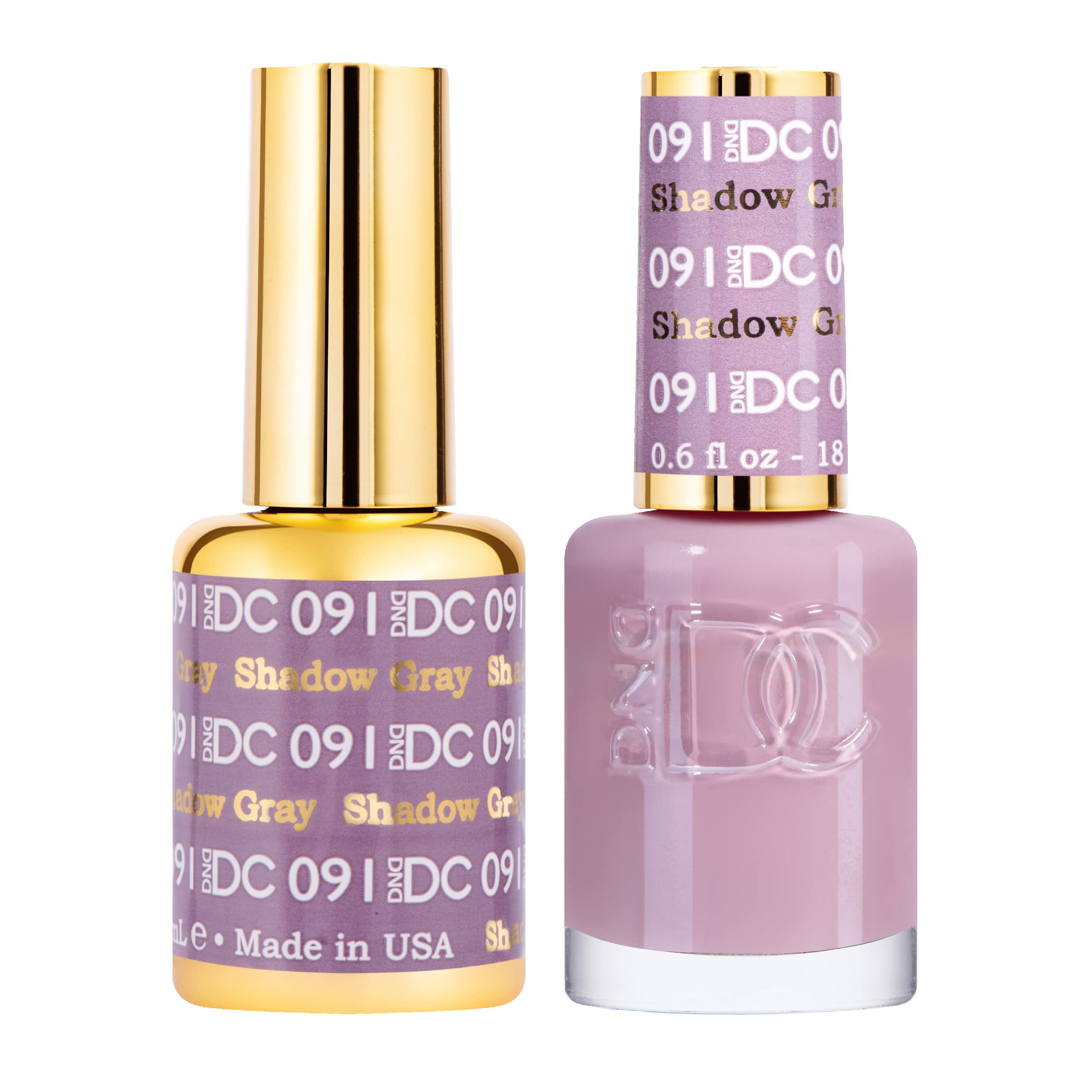 DAISY DND DC Gel Polish Set – Purple Collection, Shade 091 Shadow Gray, 0.5 oz UV/LED Duo