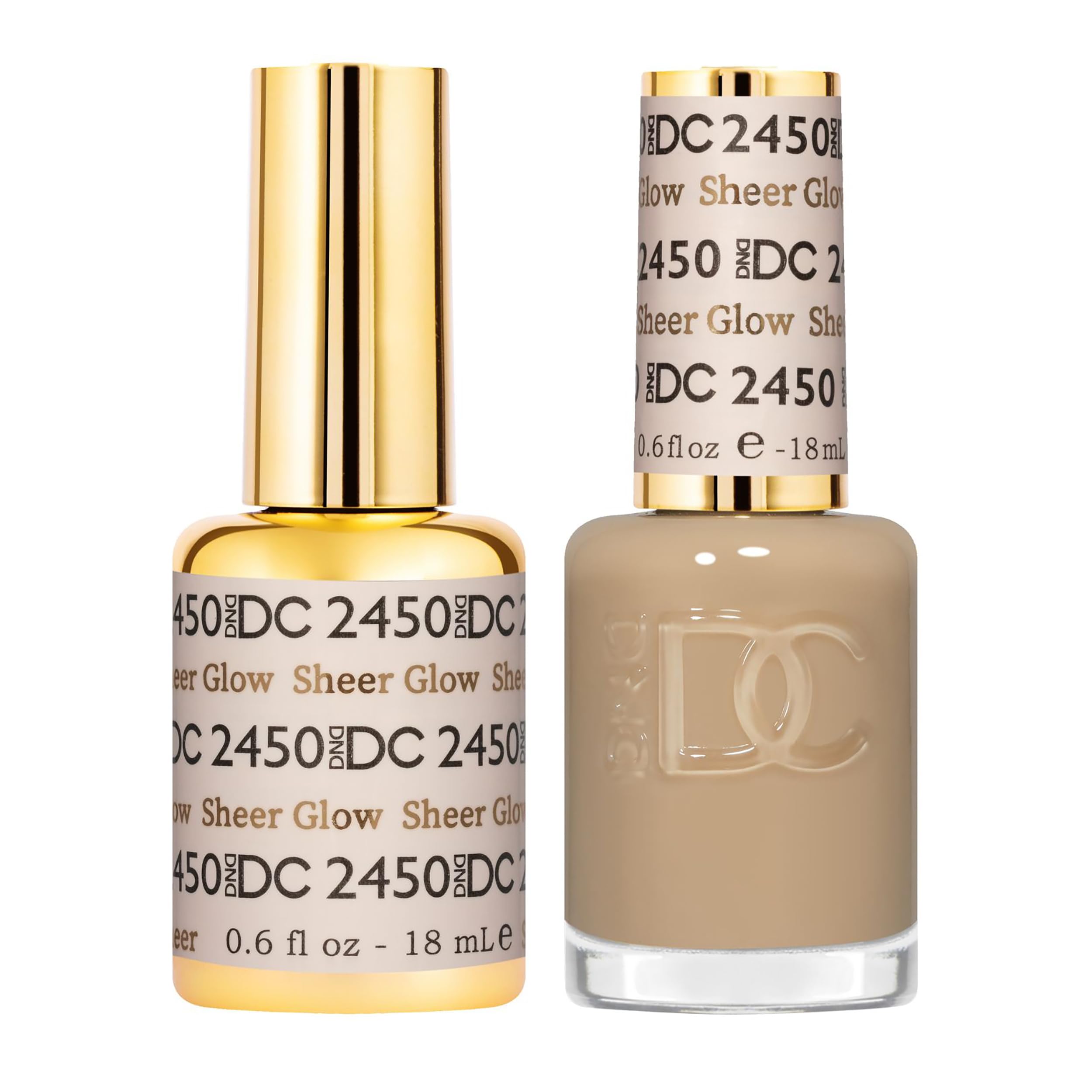 DAISY DND DC Gel Polish Set – Sheer Glow 2450, UV/LED Gel Polish & Air Dry Lacquer Duo