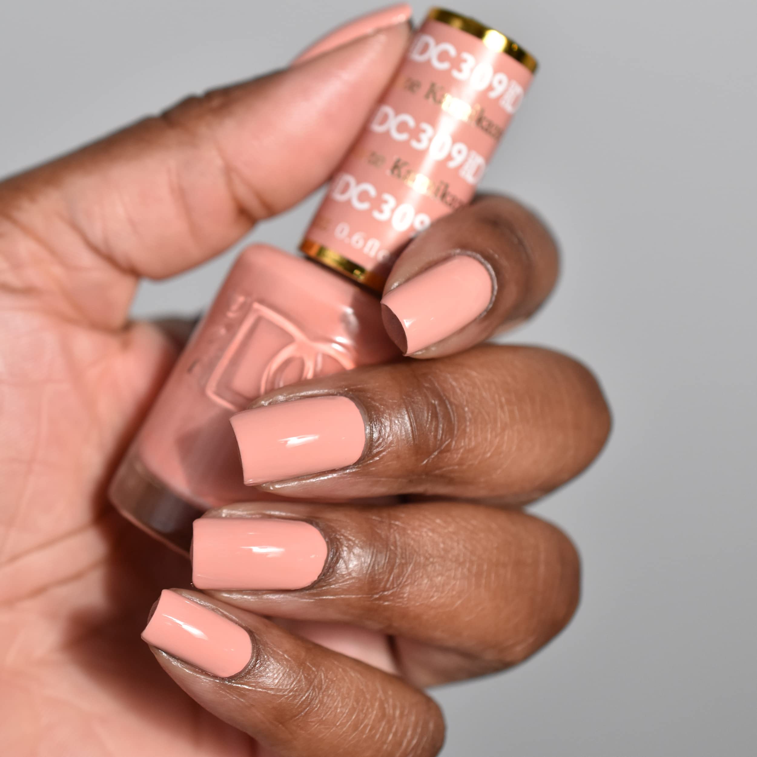 DAISY DND DC Gel Polish Set – Deep Nude Collection (309 Kamikaze) – UV/LED Gel Polish & Air-Dry Lacquer Duo | 0.5 fl oz