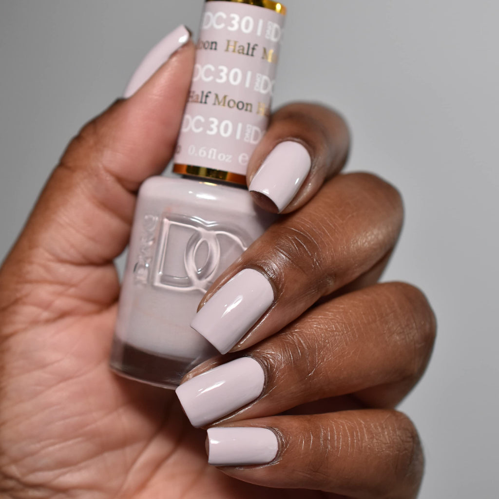 Daisy DND DC Gel Polish Set – Grey Collection Half Moon 301, UV/LED Gel Polish & Air Dry Lacquer Duo