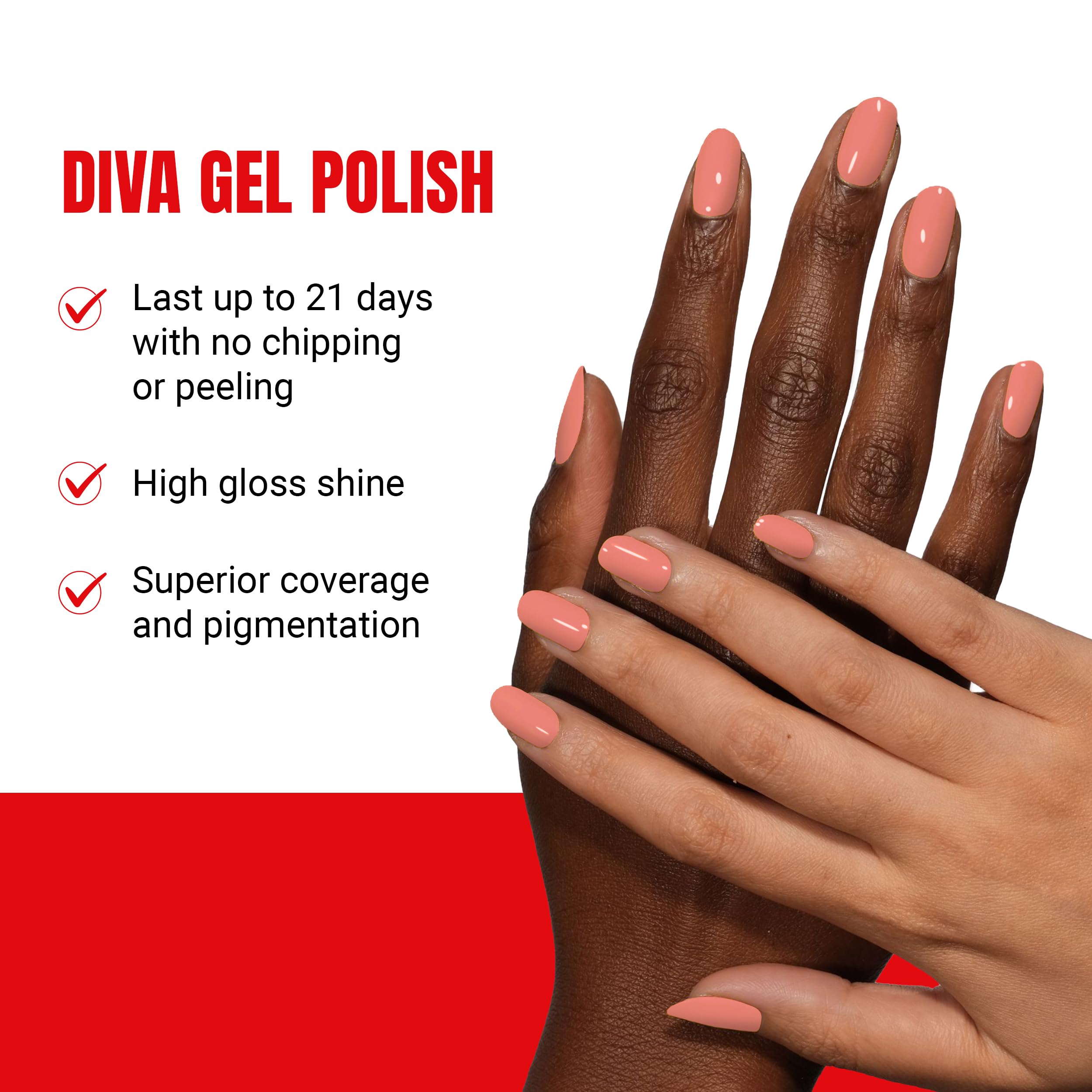 DAISY DND Diva Gel Polish Set – Coral Breeze First Class Collection, 0.5 Fl Oz x2