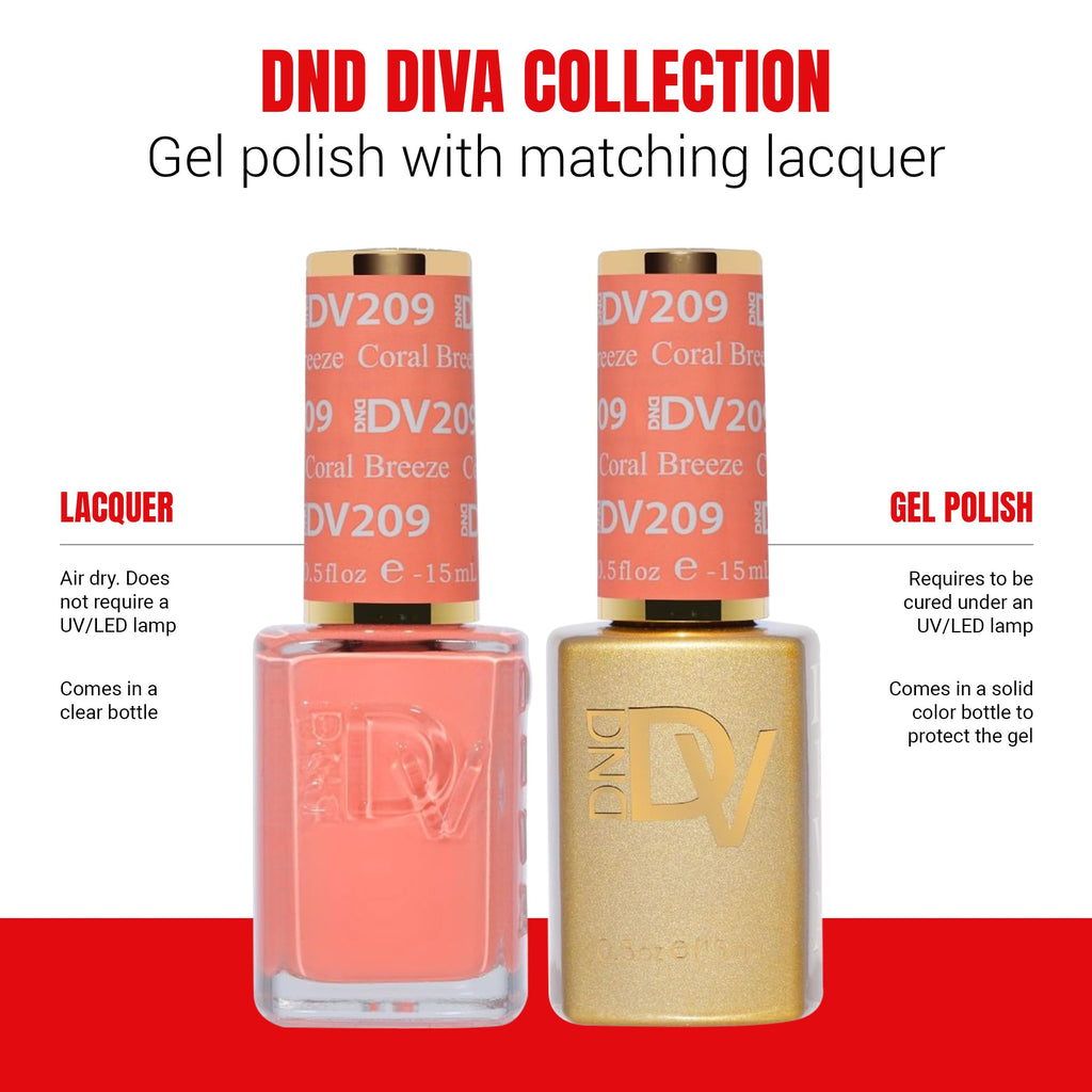 DAISY DND Diva Gel Polish Set – Coral Breeze First Class Collection, 0.5 Fl Oz x2