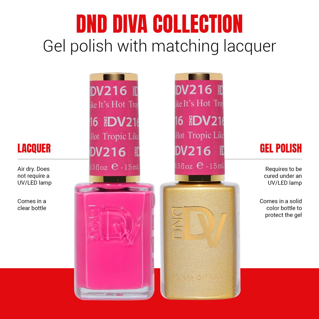 DAISY DND Diva Gel Polish Set – First Class Collection | Tropic Like It’s Hot Gel Polish & Matching Air Dry Lacquer, 0.5 fl oz Each